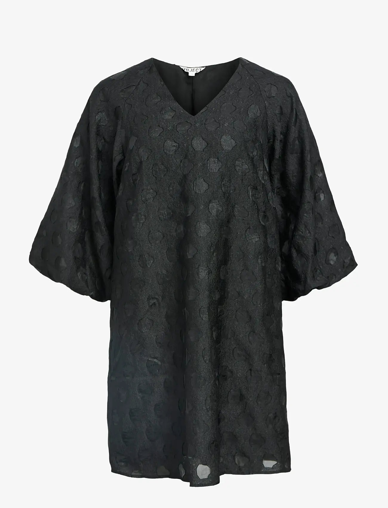 Object - OBJZAMMI 3/4 RE V-NECK SHORT DRESS 140 - cocktailkleider - black - 0