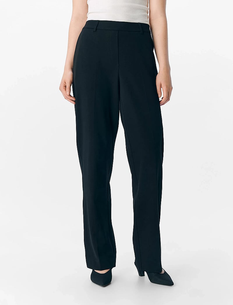 Object - OBJLISA MW STRAIGHT PANT NOOS - kostymbyxor - black - 0