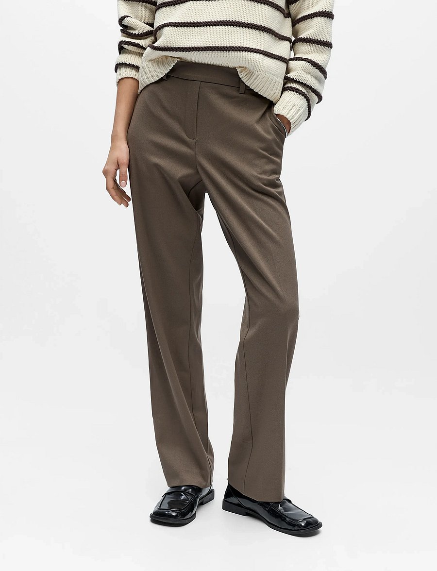 Object - OBJLISA MW STRAIGHT PANT NOOS - kostymbyxor - morel - 3