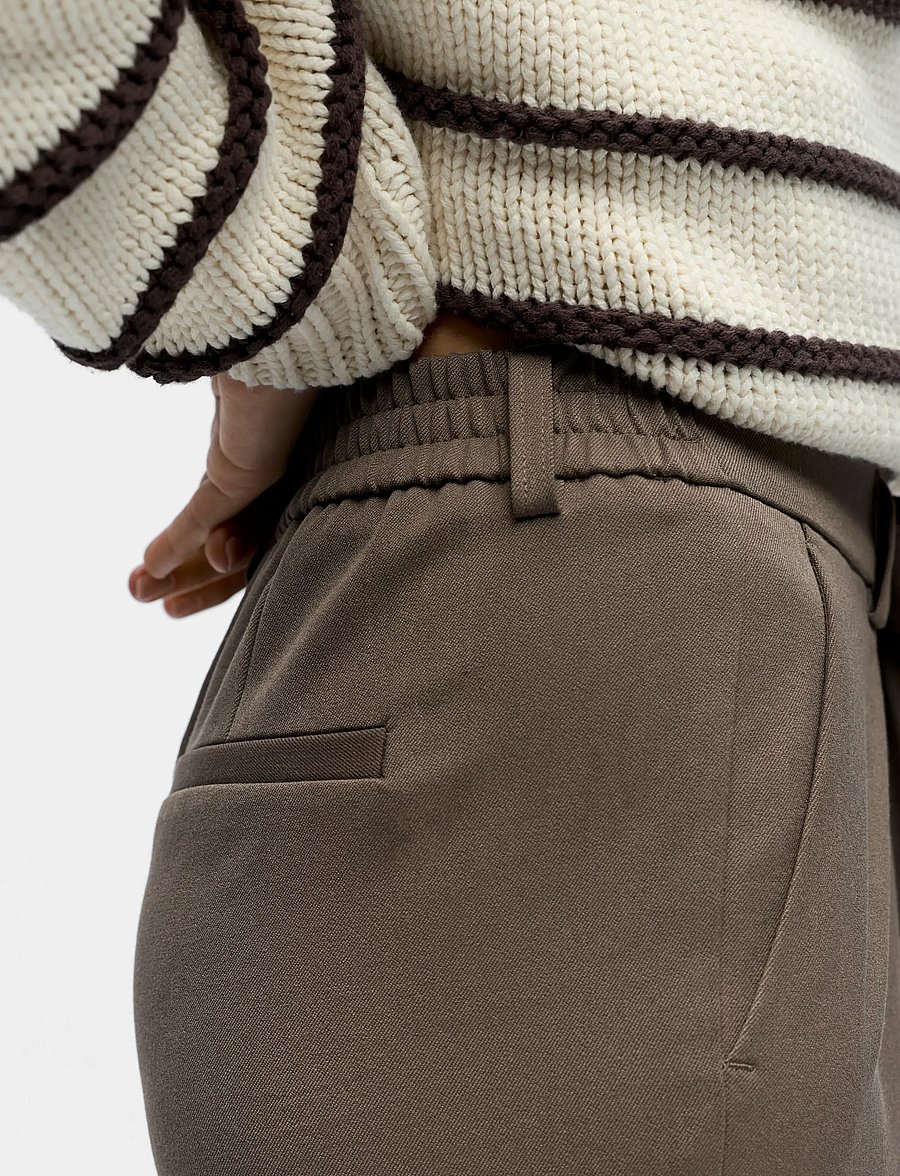 Object - OBJLISA MW STRAIGHT PANT NOOS - kostymbyxor - morel - 4