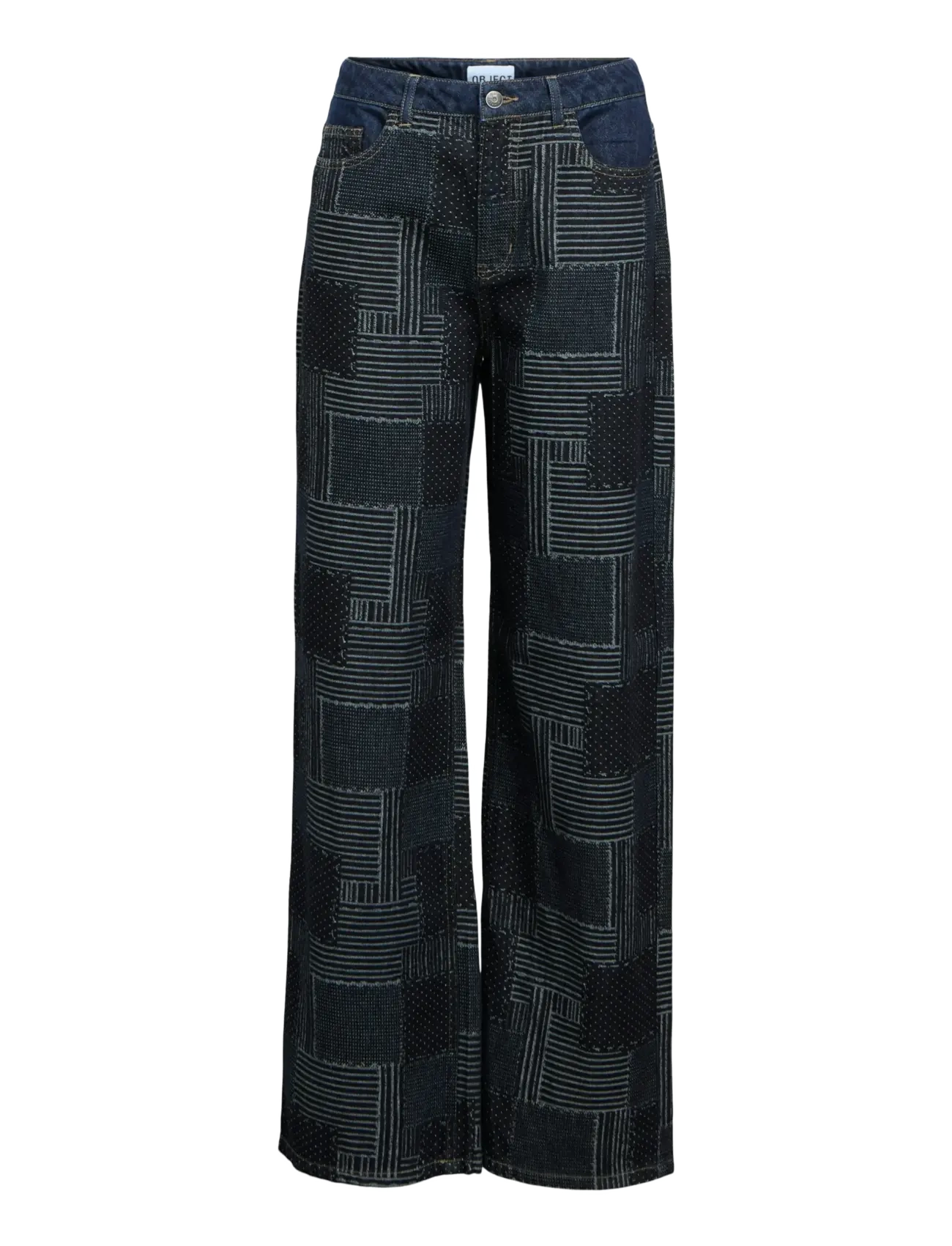 Object OBJMOJI WARA DNM WIDE JEANS CC3 - Brede jeans - DARK BLUE DENIM / navy