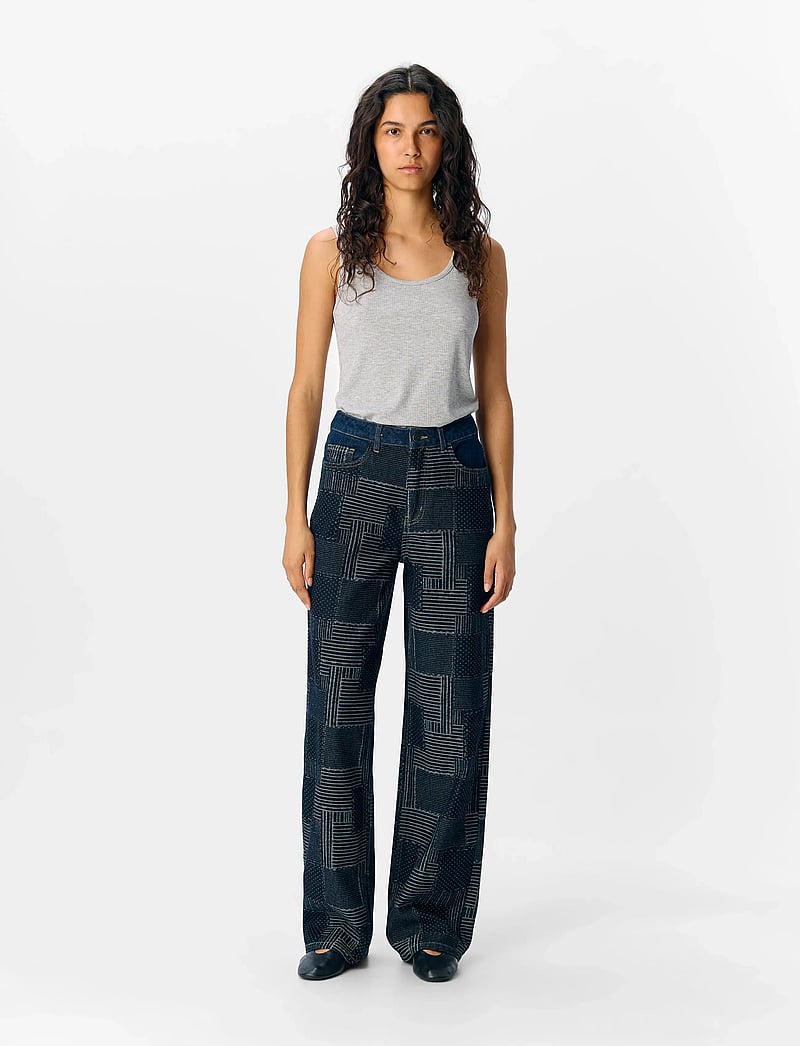 Object - OBJMOJI WARA DNM WIDE JEANS CC3 - vida jeans - dark blue denim - 0