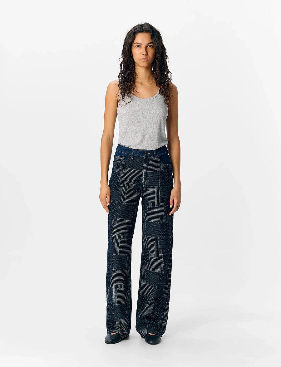 Object - OBJMOJI WARA DNM WIDE JEANS CC3 - laia säärega teksad - dark blue denim - 0