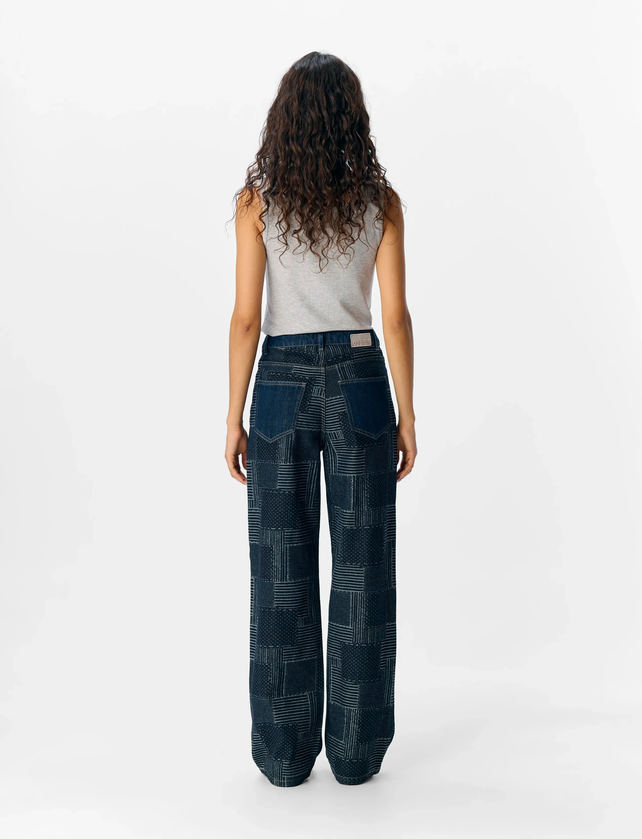 Object - OBJMOJI WARA DNM WIDE JEANS CC3 - hosen mit weitem bein - dark blue denim - 3