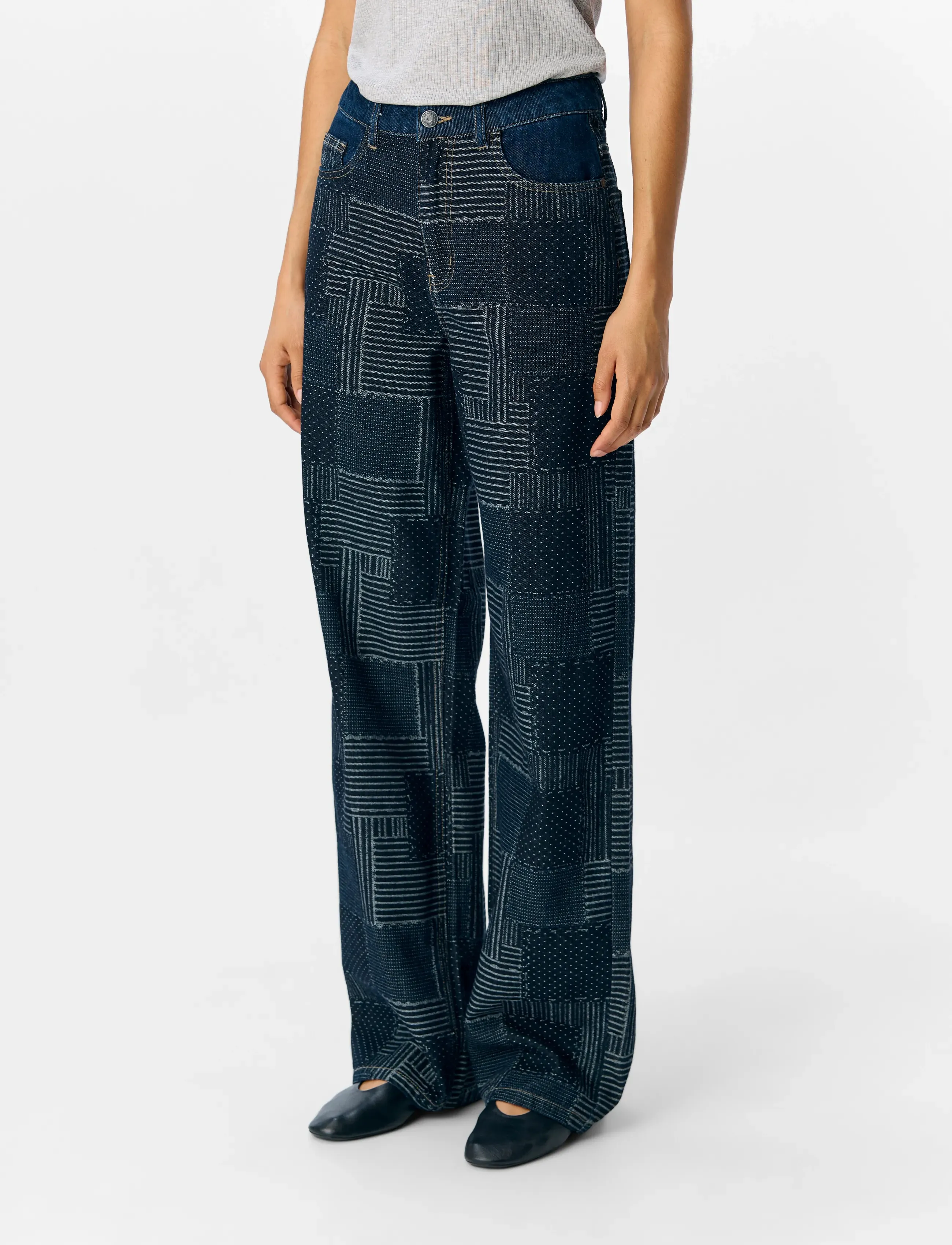 Object - OBJMOJI WARA DNM WIDE JEANS CC3 - hosen mit weitem bein - dark blue denim - 4