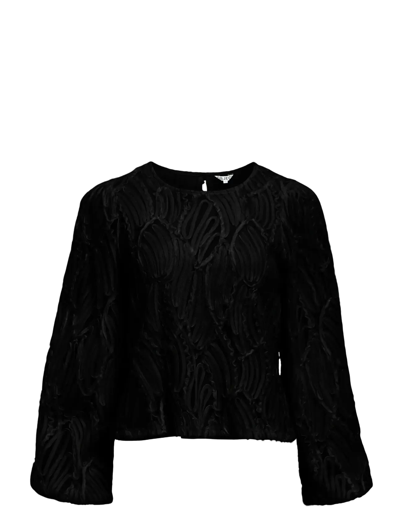 Object OBJLUCIE L/S RE O-NECK TOP NOOS - Blusen - BLACK / black