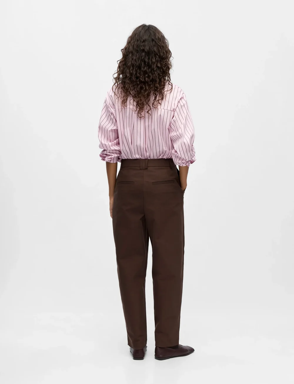 Object - OBJNEROLA HW STRAIGHT PANT 141 - lietišķā stila bikses - seal brown - 3