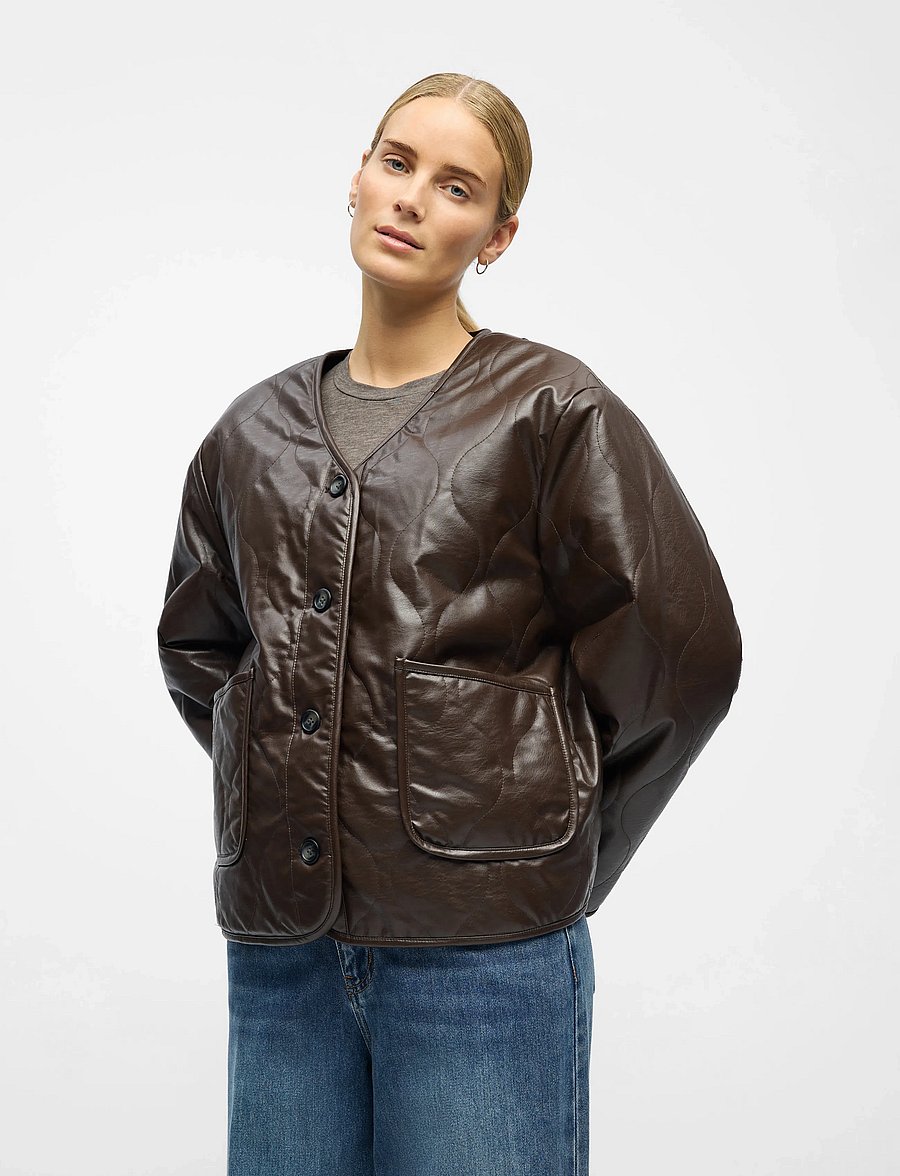 Object - OBJOLIVIA L/S LO JACKET 141 - quiltade jackor - seal brown - 4