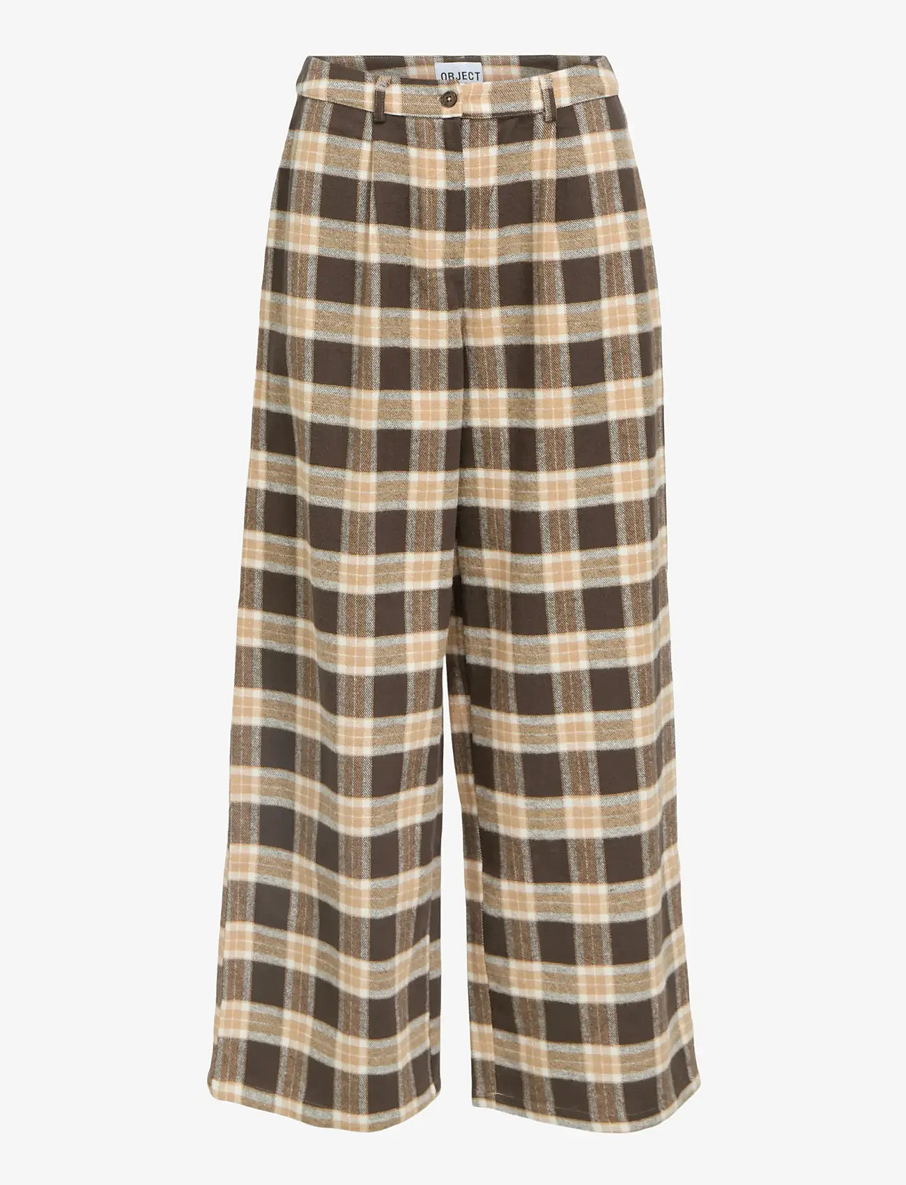 Object - OBJPETRA MW WIDE PANTS 141 - culottes - seal brown - 0
