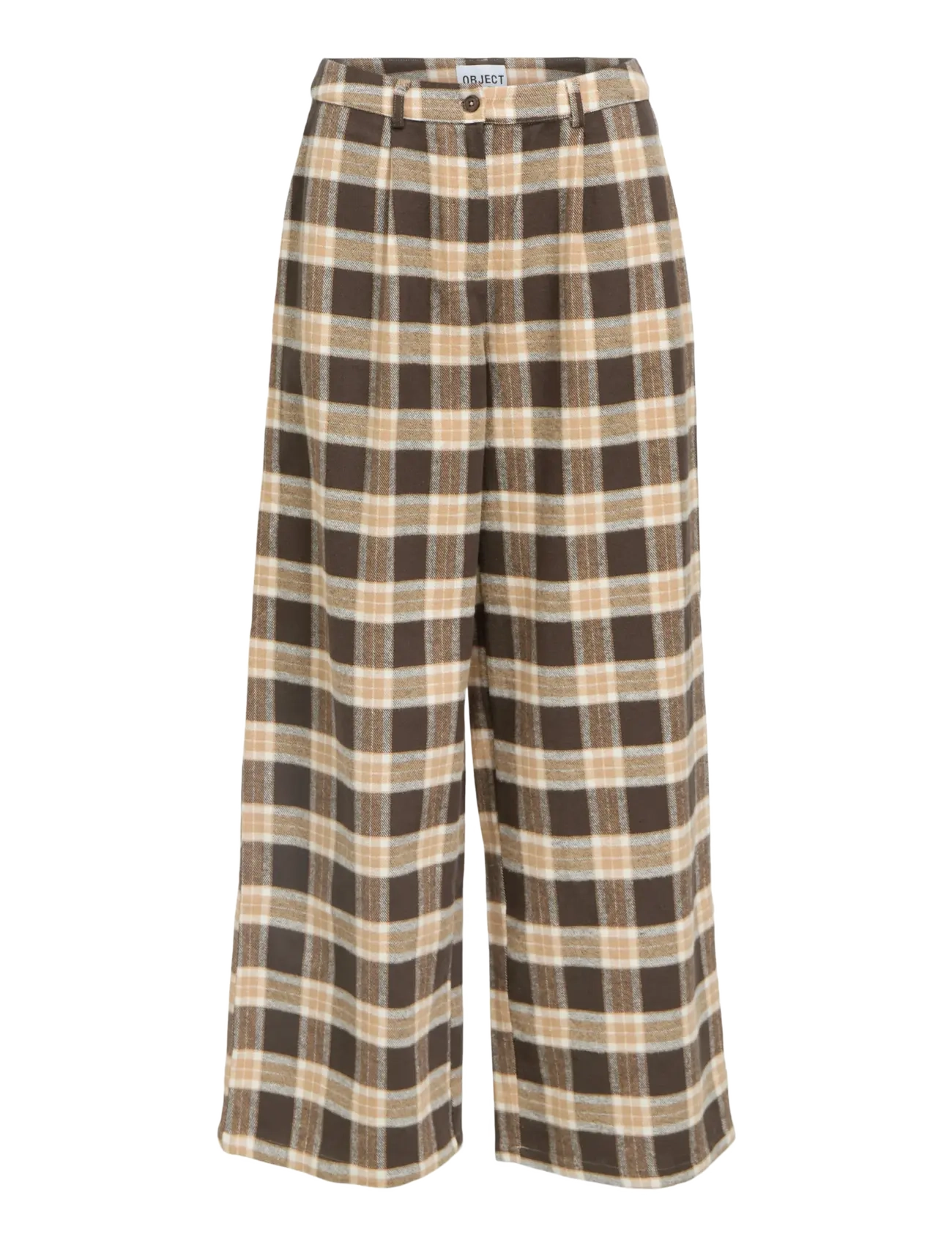 Object OBJPETRA MW WIDE PANTS 141 - Bukser - SEAL BROWN / multi