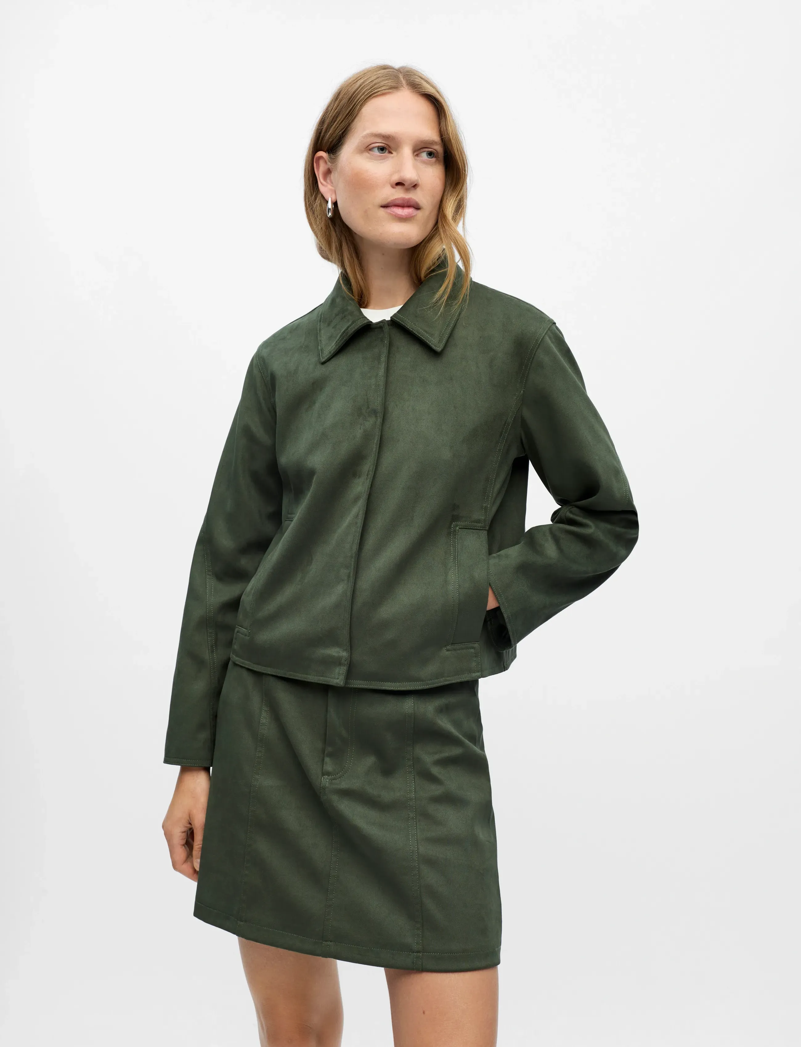 Object Objallie L/S Re Jacket 141, 42, Jackets, Grün - Light-summer Jacket, Frauen