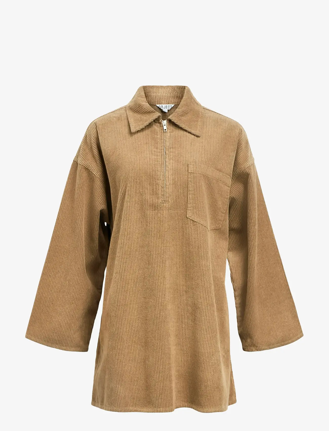 Object - OBJALIMA OZ L/S SHIRT DRESS 141 - skjortekjoler - tannin - 1