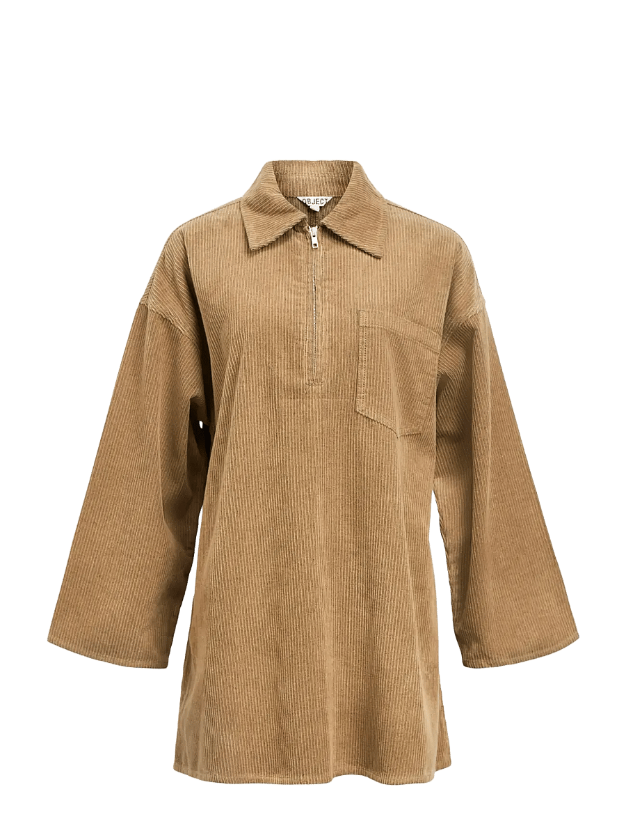 Object - OBJALIMA OZ L/S SHIRT DRESS 141 - hemdkleider - tannin - 1