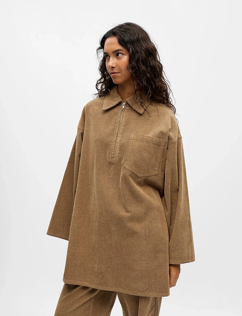 Object - OBJALIMA OZ L/S SHIRT DRESS 141 - skjortekjoler - tannin - 3