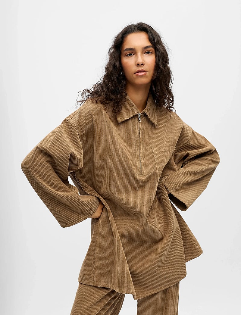 Object - OBJALIMA OZ L/S SHIRT DRESS 141 - skjortekjoler - tannin - 5