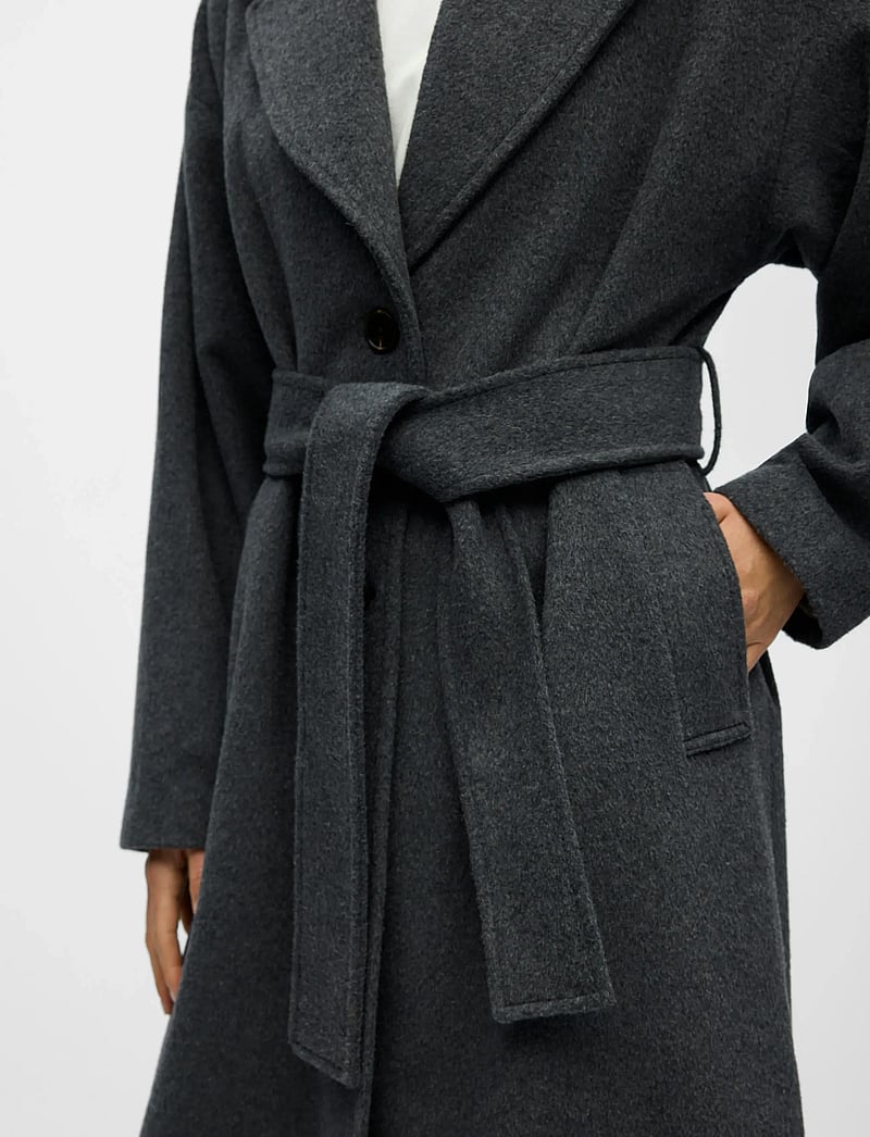 Object - OBJAUBREY L/S LO COAT 141 - wollmäntel - medium grey melange - 5