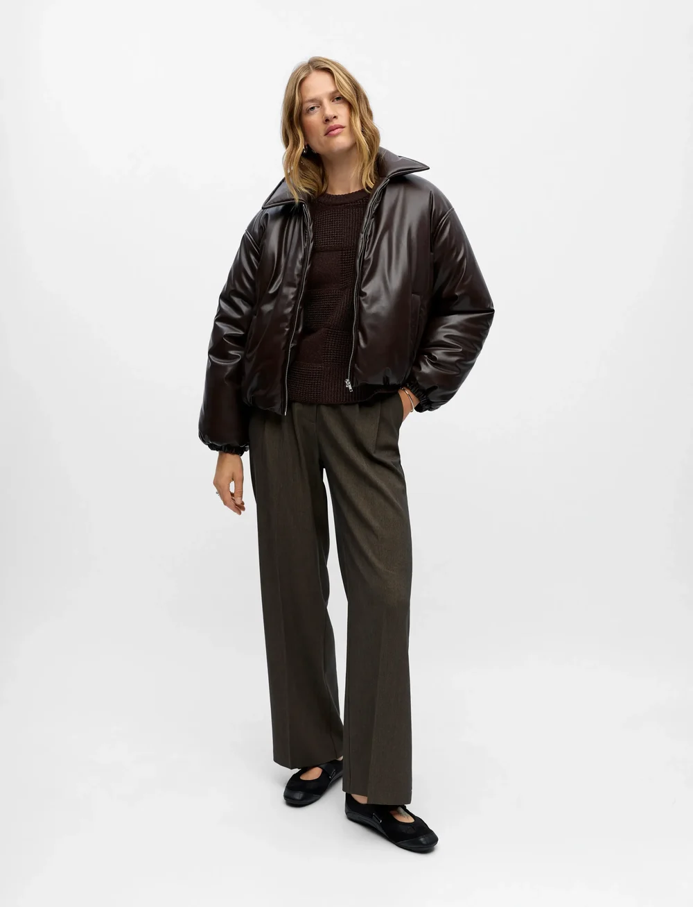 Object - OBJCLEO LS LO SHORT JACKET 141 - daunenjacken - seal brown - 0