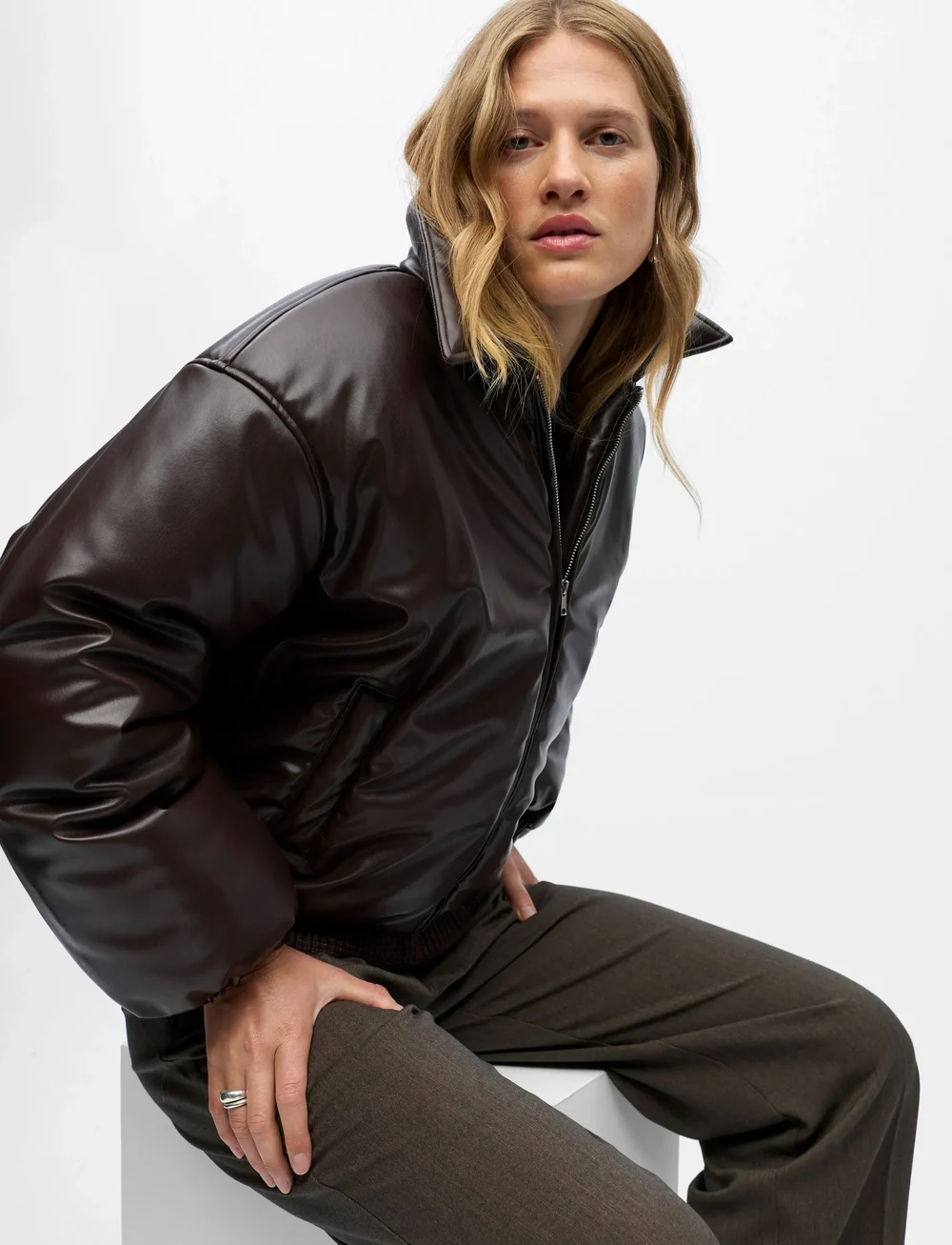 Object - OBJCLEO LS LO SHORT JACKET 141 - daunenjacken - seal brown - 3