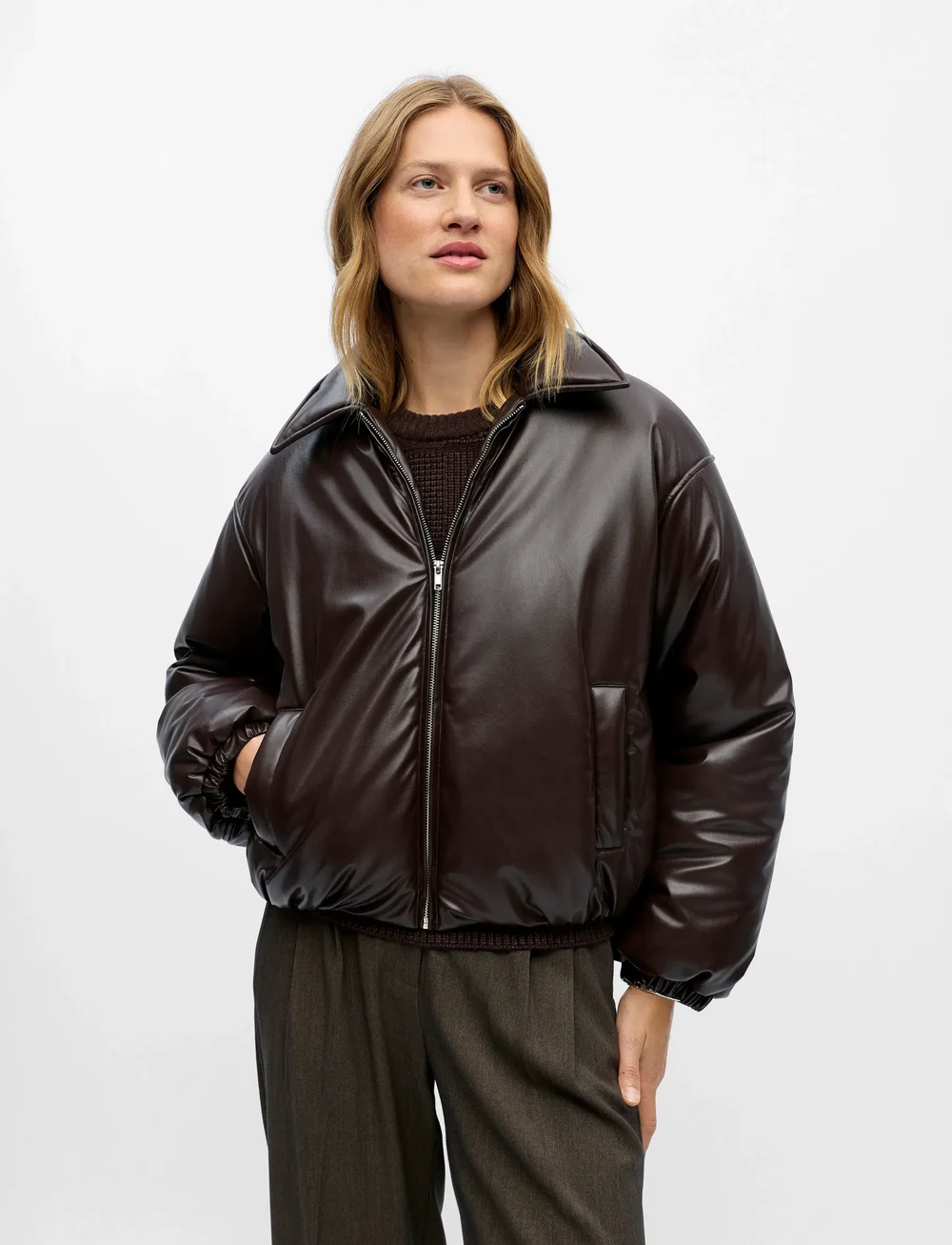 Object - OBJCLEO LS LO SHORT JACKET 141 - daunenjacken - seal brown - 4