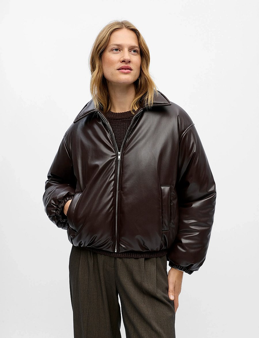 Object - OBJCLEO LS LO SHORT JACKET 141 - winterjacken - seal brown - 4