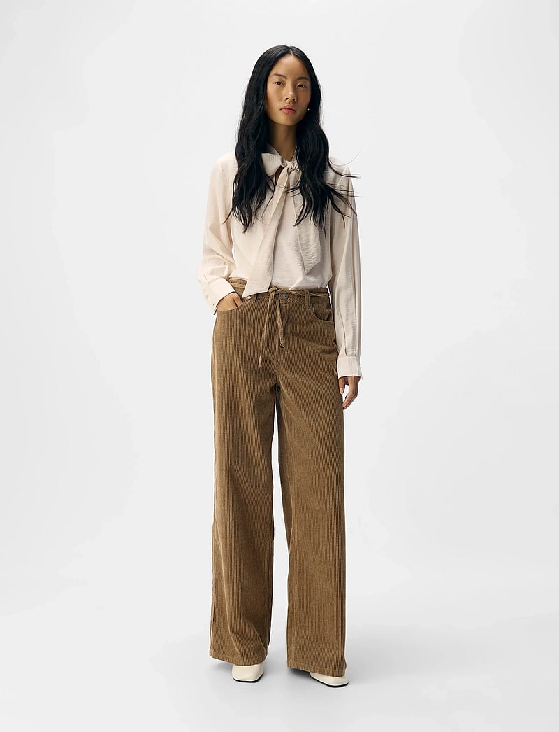 Object - OBJMOJI ALIMA MW WIDE JEANS 141 - brede jeans - tannin - 0