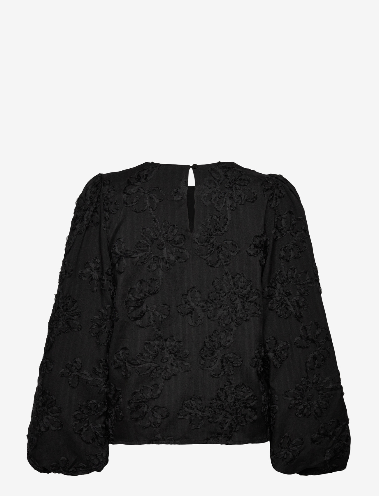 Object - OBJLULA L/S RE O-NECK TOP 141 - long-sleeved shirts - black - 1