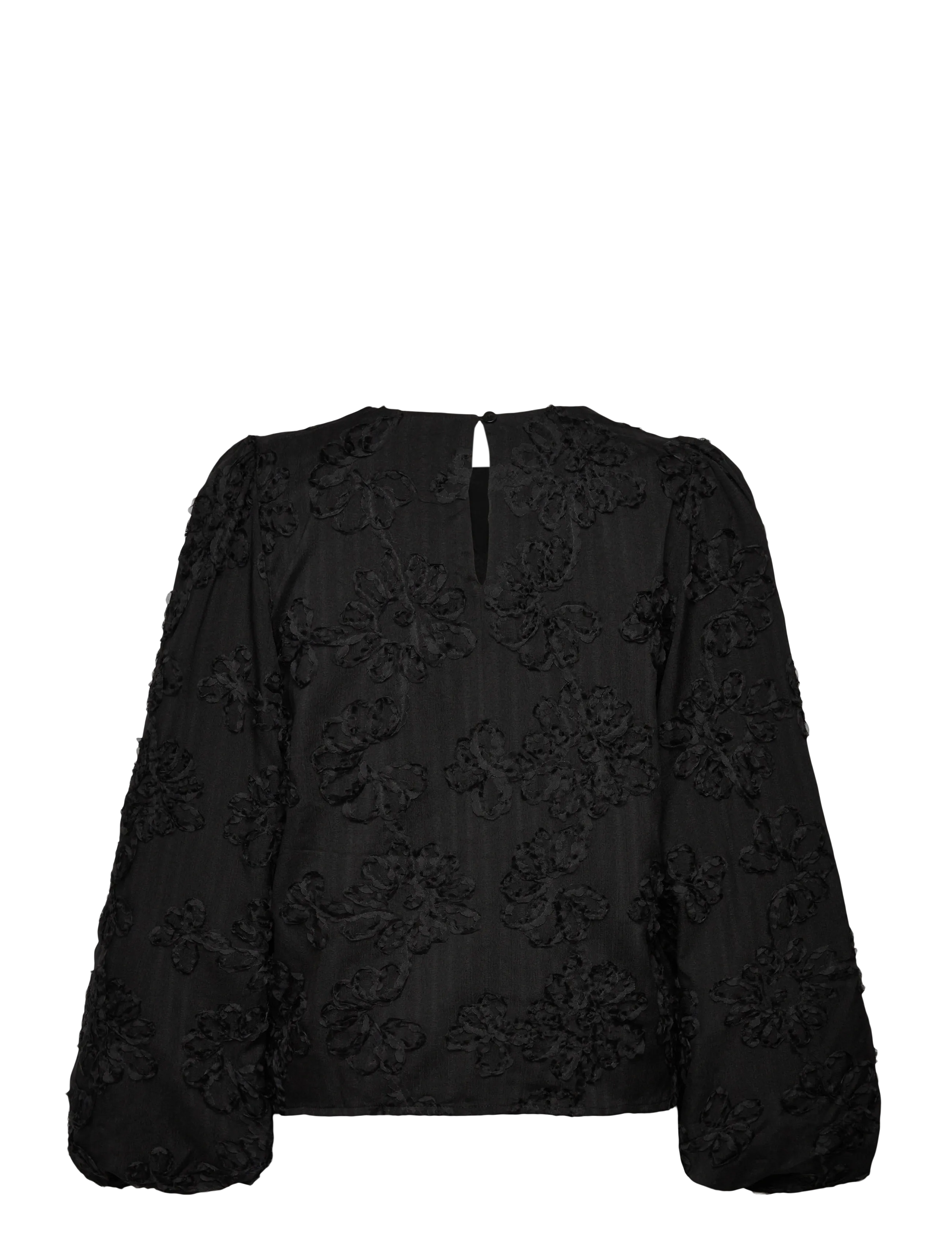 Object - OBJLULA L/S RE O-NECK TOP 141 - long-sleeved shirts - black - 2