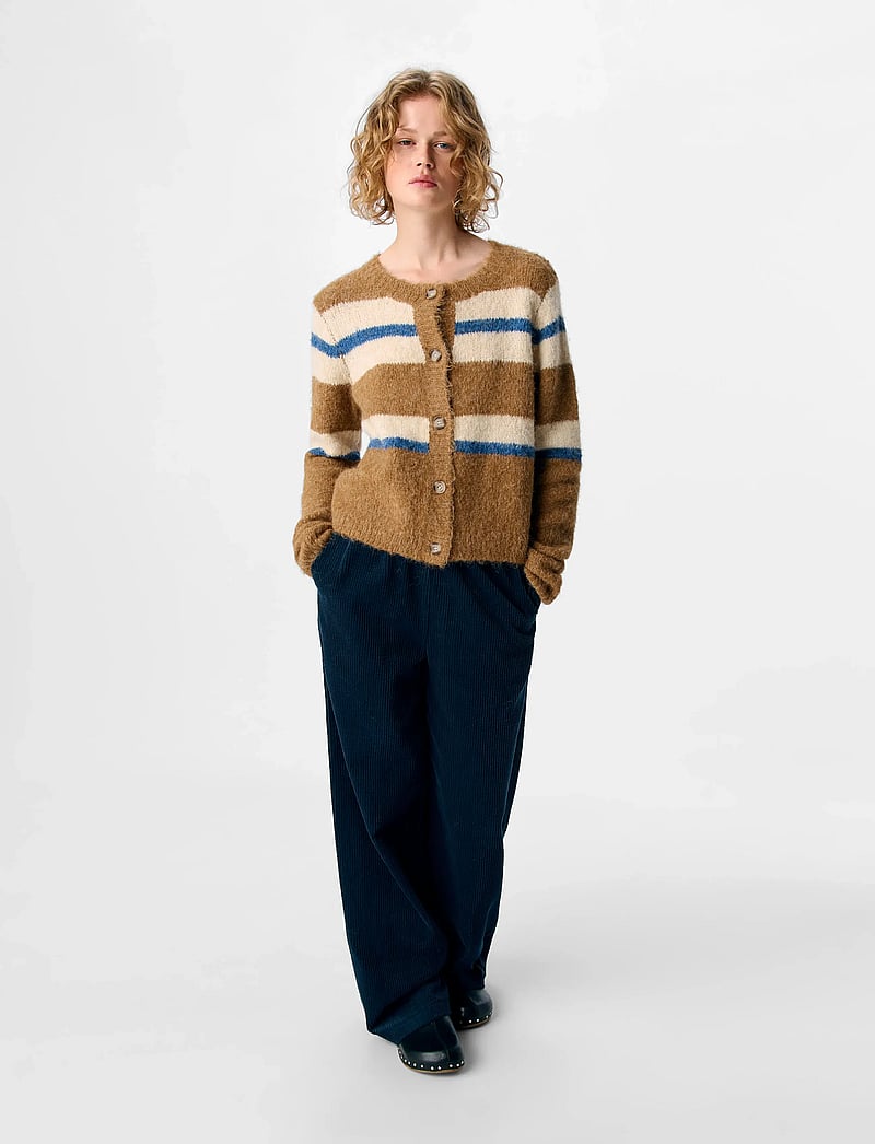 Object - OBJGALIA L/S RE KNIT CARDIGAN NOOS - koftor - tannin - 4