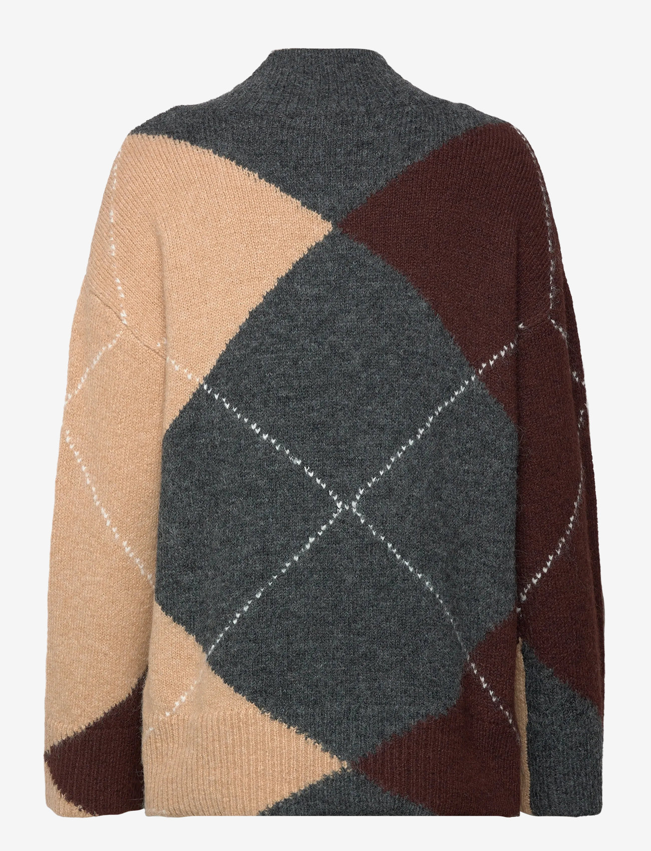 Object - OBJZENA KNIT L/S LO PULLOVER 141 - efterårstøj - dark grey melange - 1