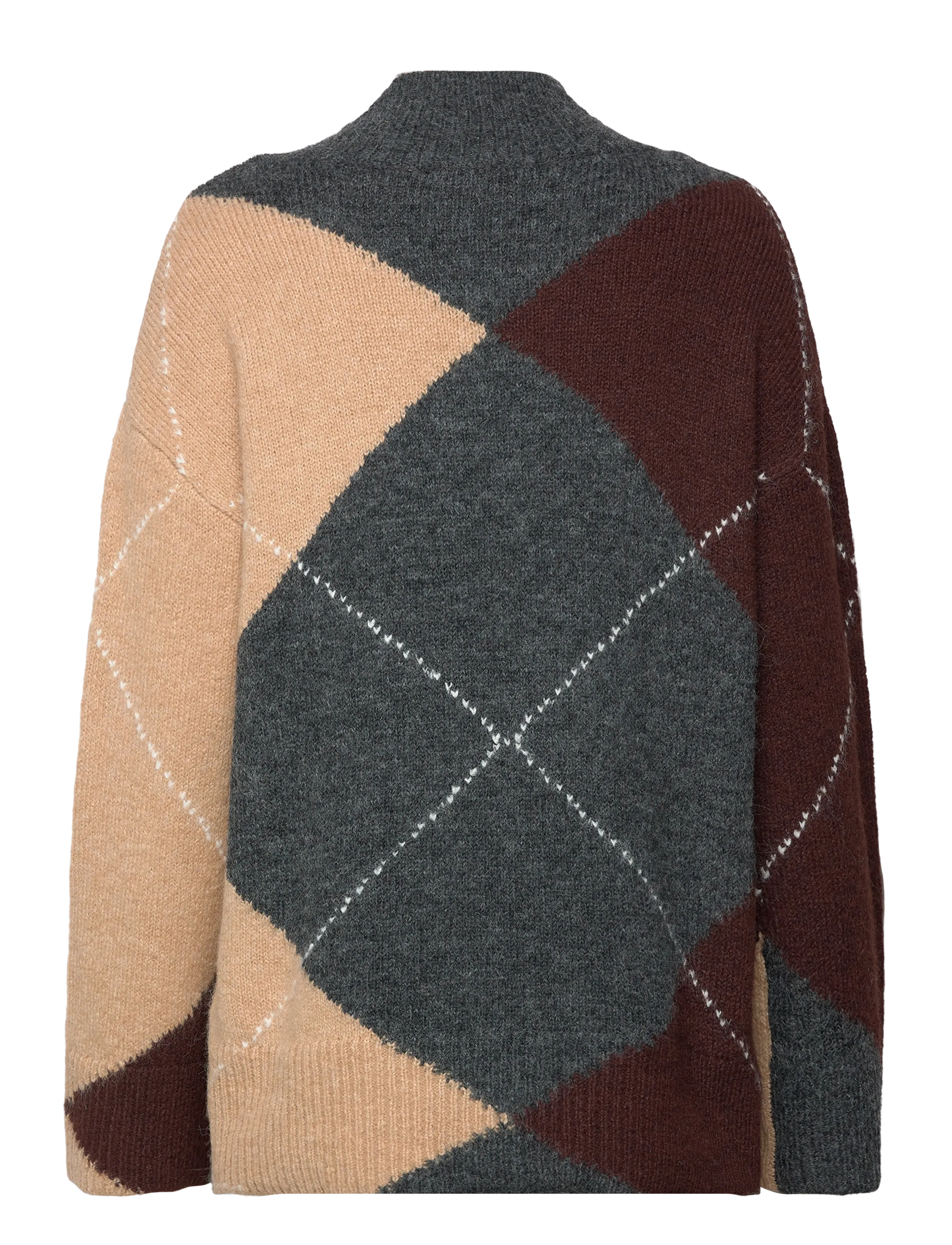 Object - OBJZENA KNIT L/S LO PULLOVER 141 - pullover - dark grey melange - 2