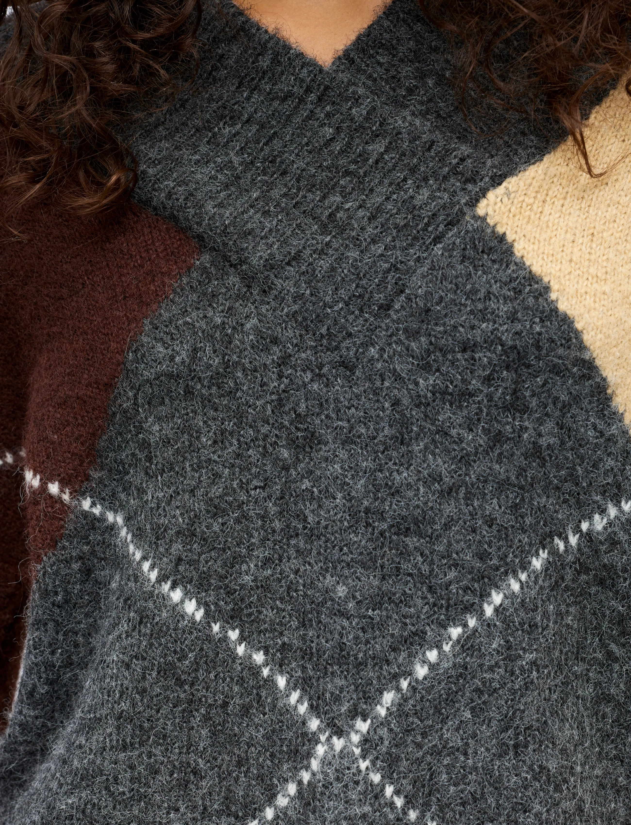 Object - OBJZENA KNIT L/S LO PULLOVER 141 - pullover - dark grey melange - 5