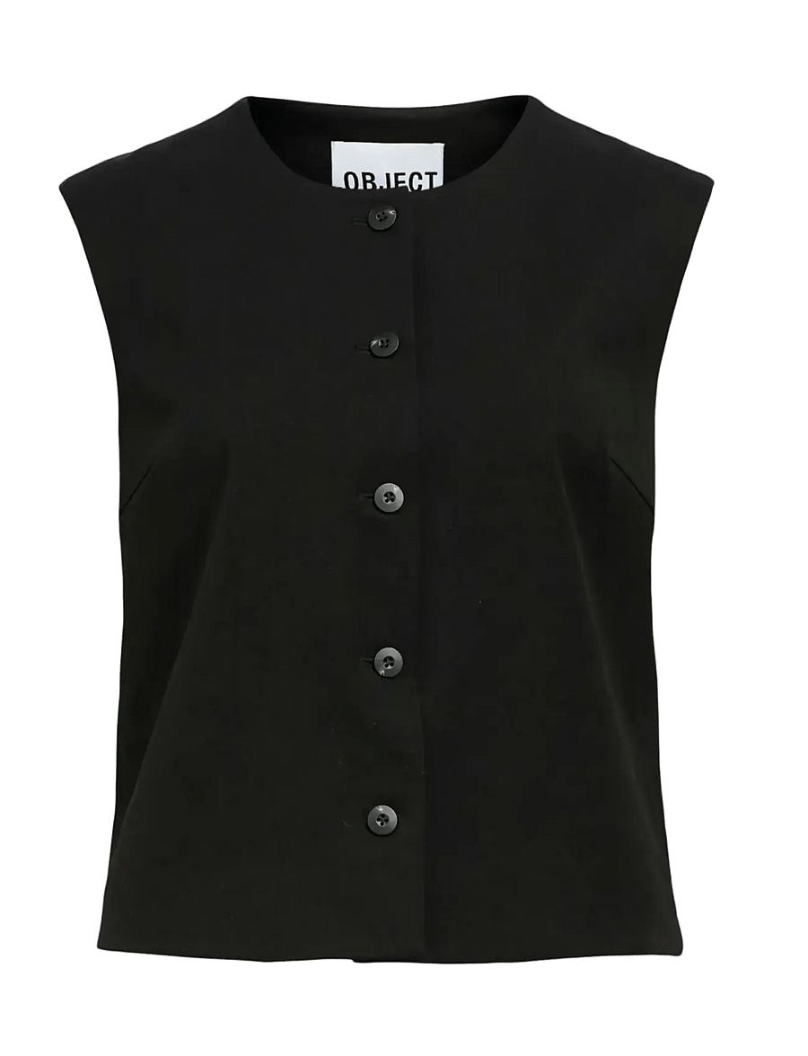 Object - OBJLISA RE WAISTCOAT DIV - Ärmellose blusen - black - 1