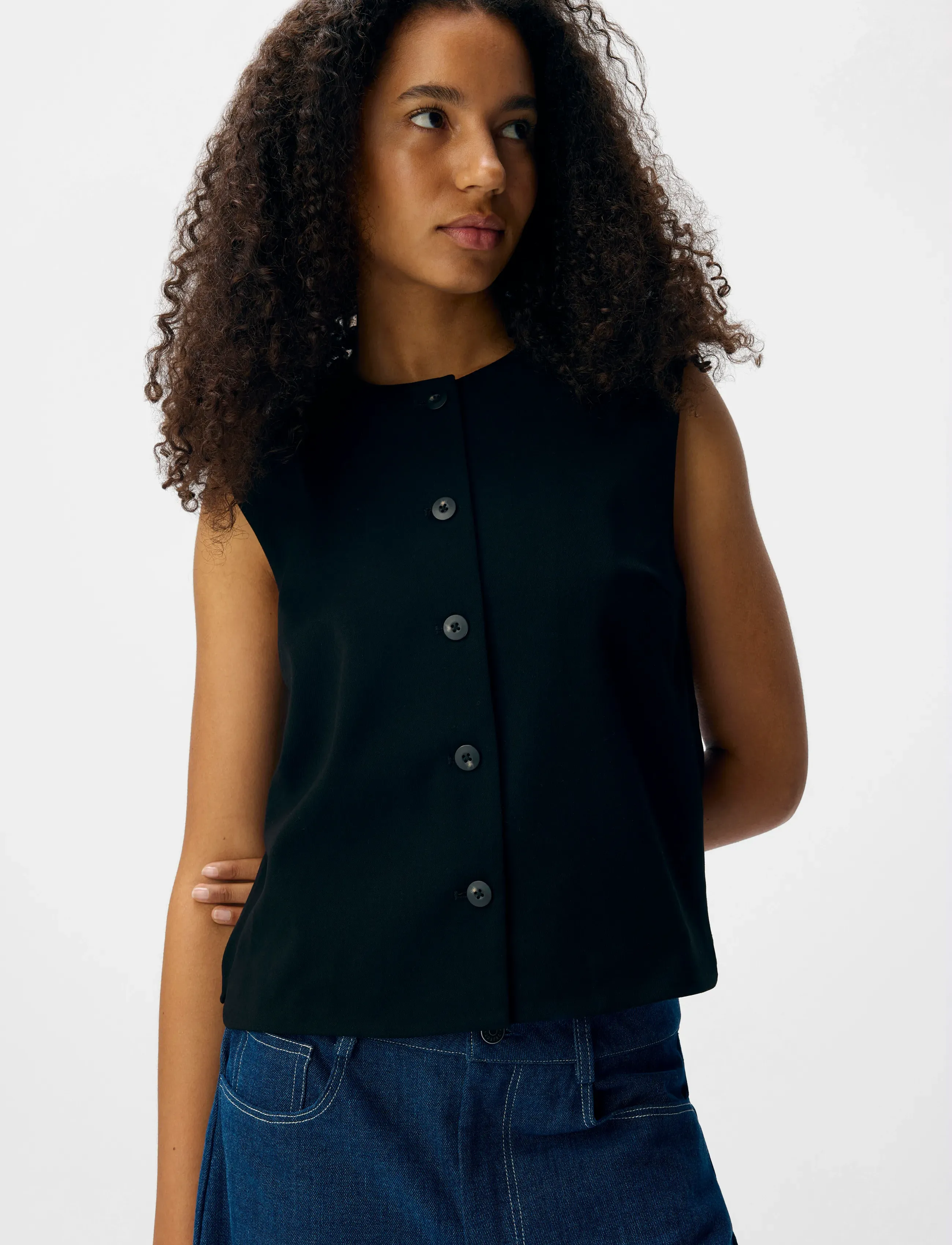 Object - OBJLISA RE WAISTCOAT DIV - blouses zonder mouwen - black - 4
