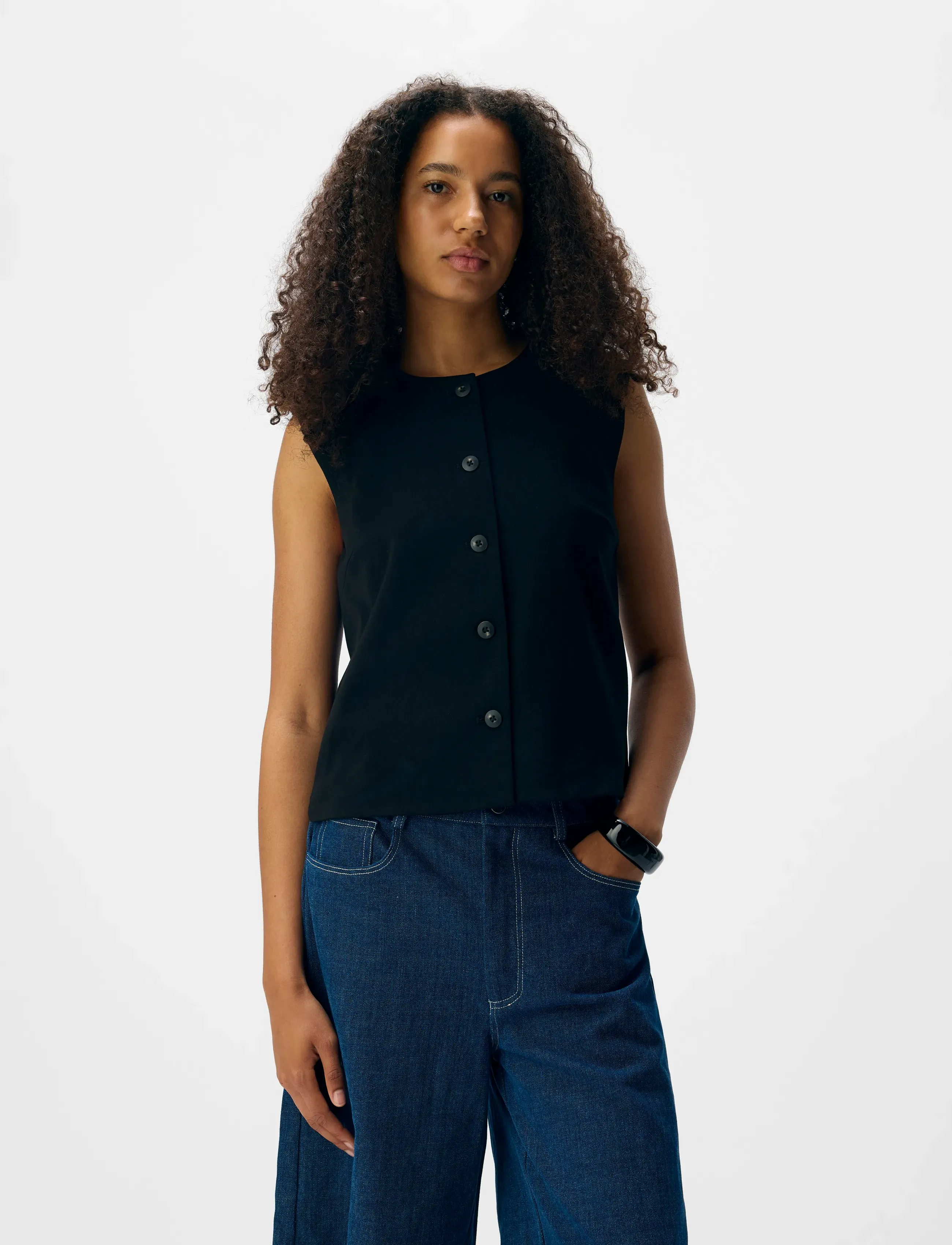 Object - OBJLISA RE WAISTCOAT DIV - blouses zonder mouwen - black - 5