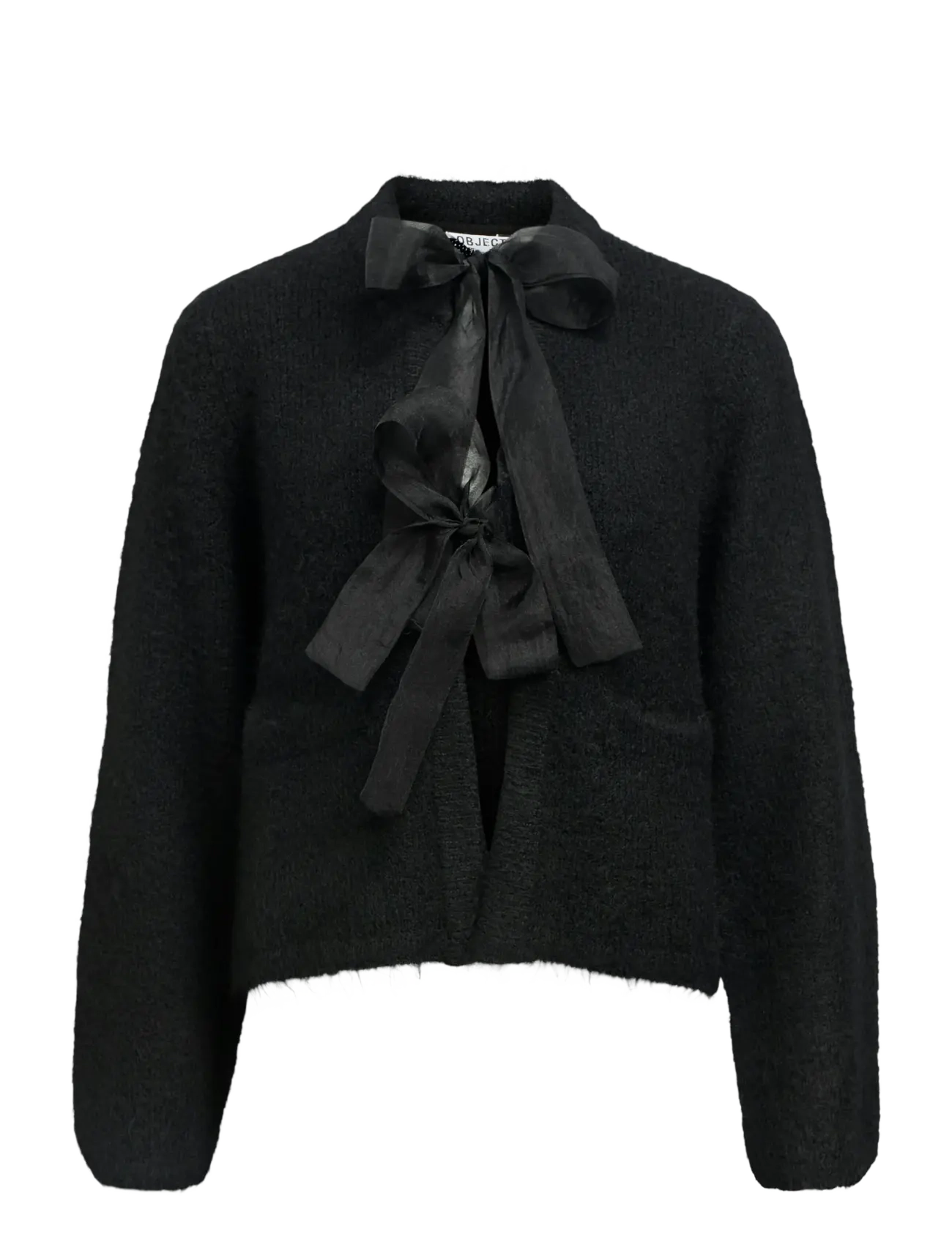 OBJECT Objsaggia L/S Lo Knit Bow Cardigan Div Schwarz - L - Damen
