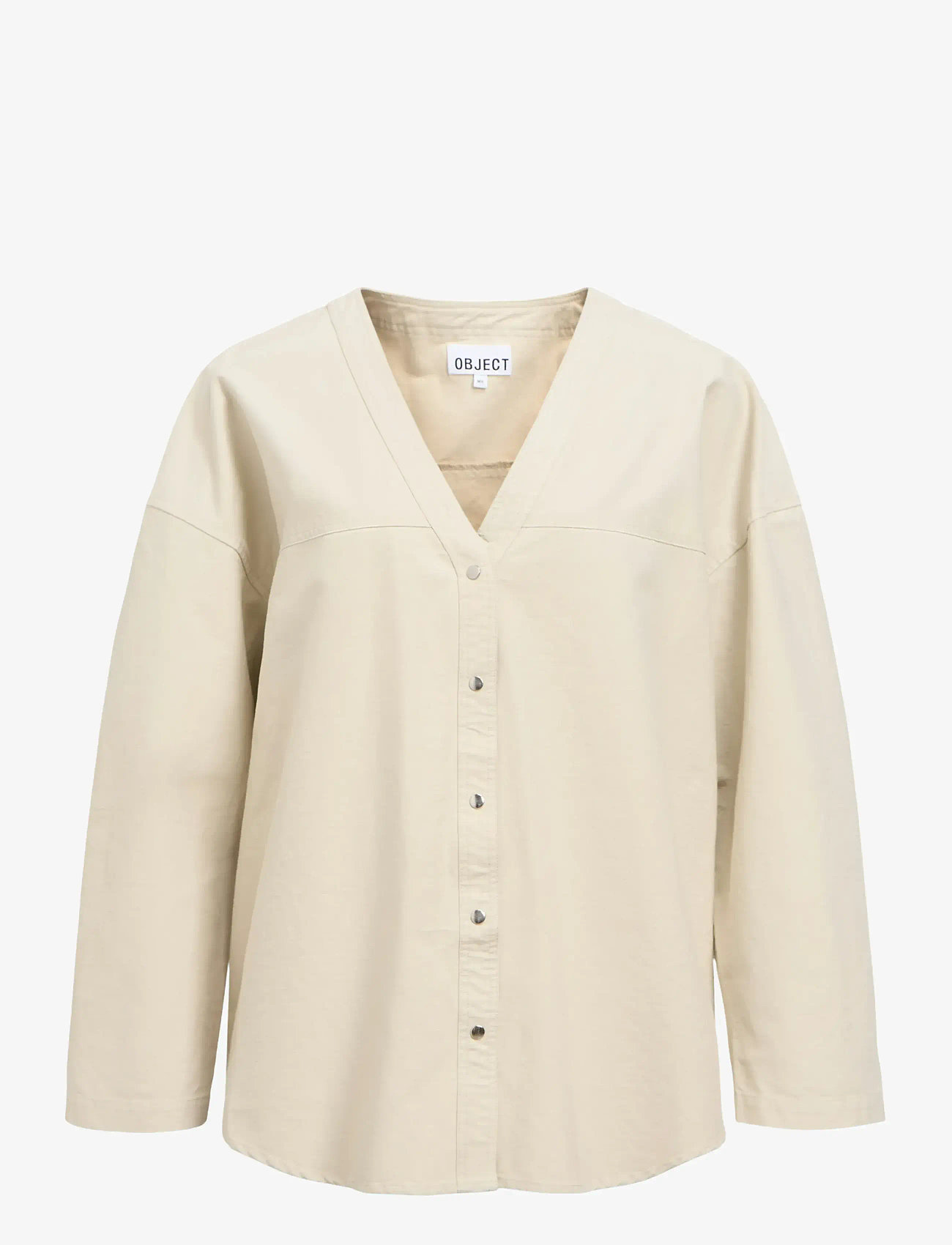 Object - OBJYALE L/S OZ SHIRT E SS FAIR - langärmlige hemden - tofu - 1