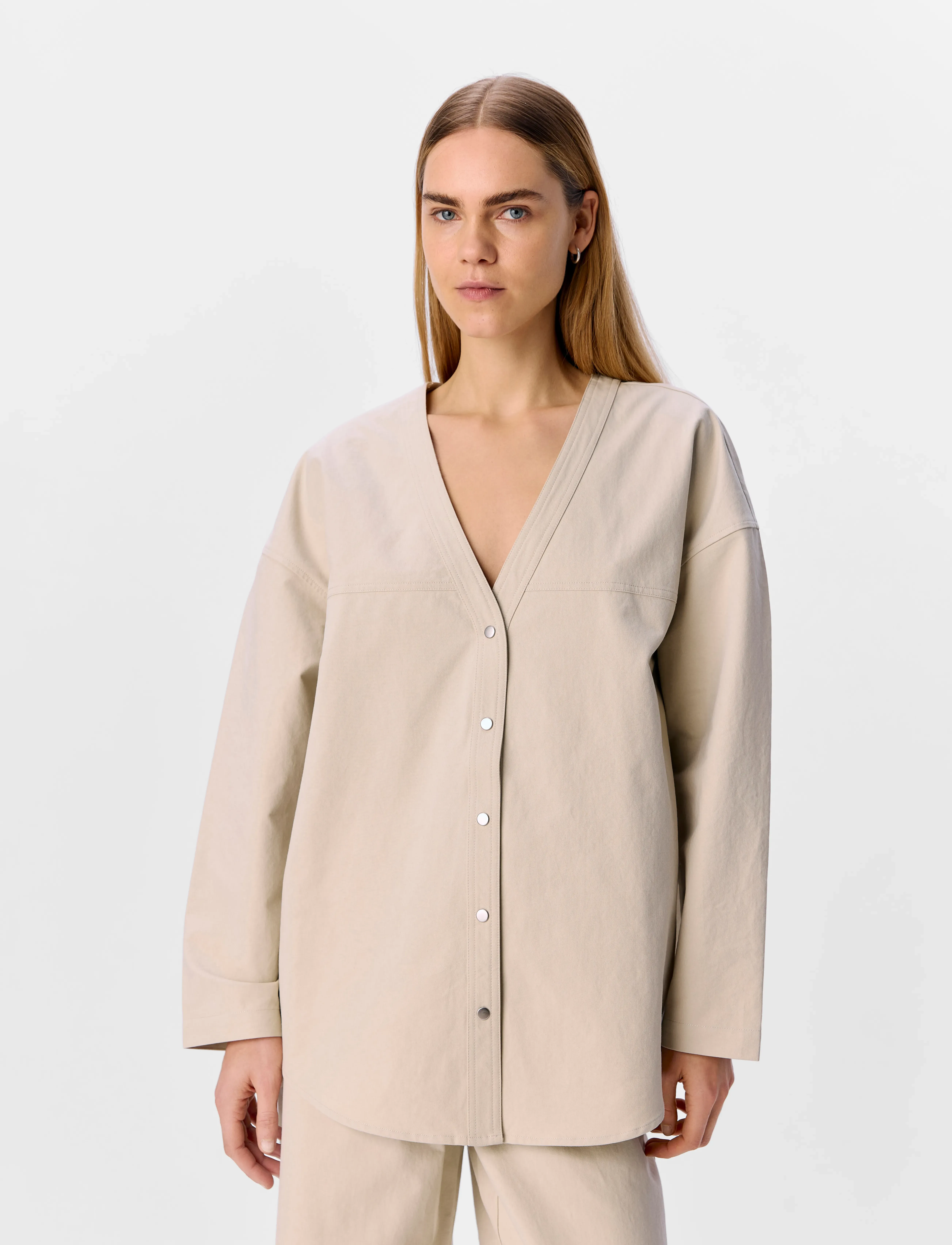 Object Objyale L/S Oz Shirt E Ss Fair, S/M, Cream, Skjorter > Langærmede, Dame