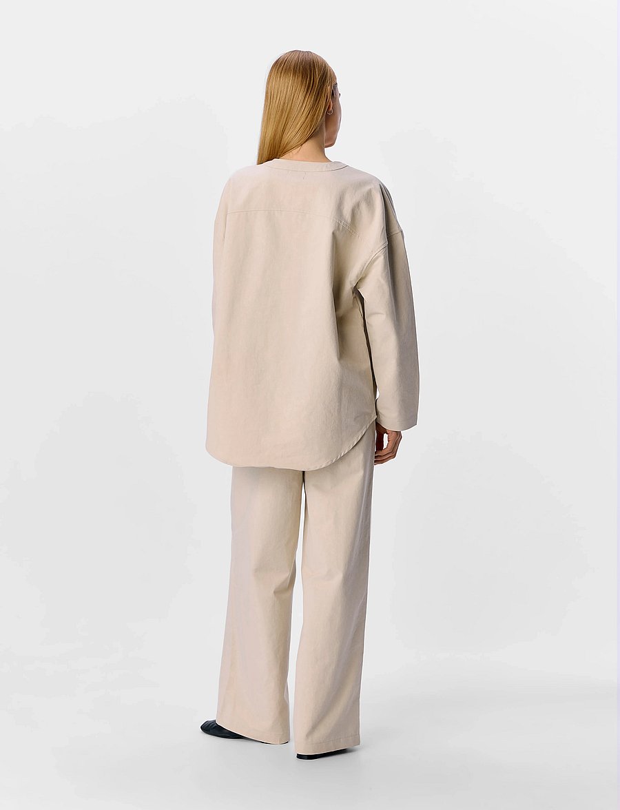 Object - OBJYALE L/S OZ SHIRT E SS FAIR - långärmade skjortor - tofu - 2