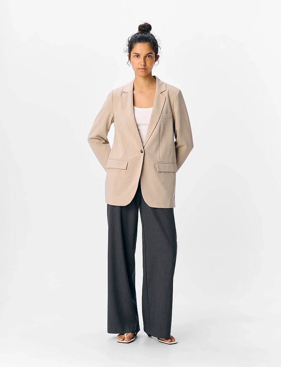 Object - OBJIVY SIGRID LO BLAZER DIV - einhnepptir jakkar - tannin - 4