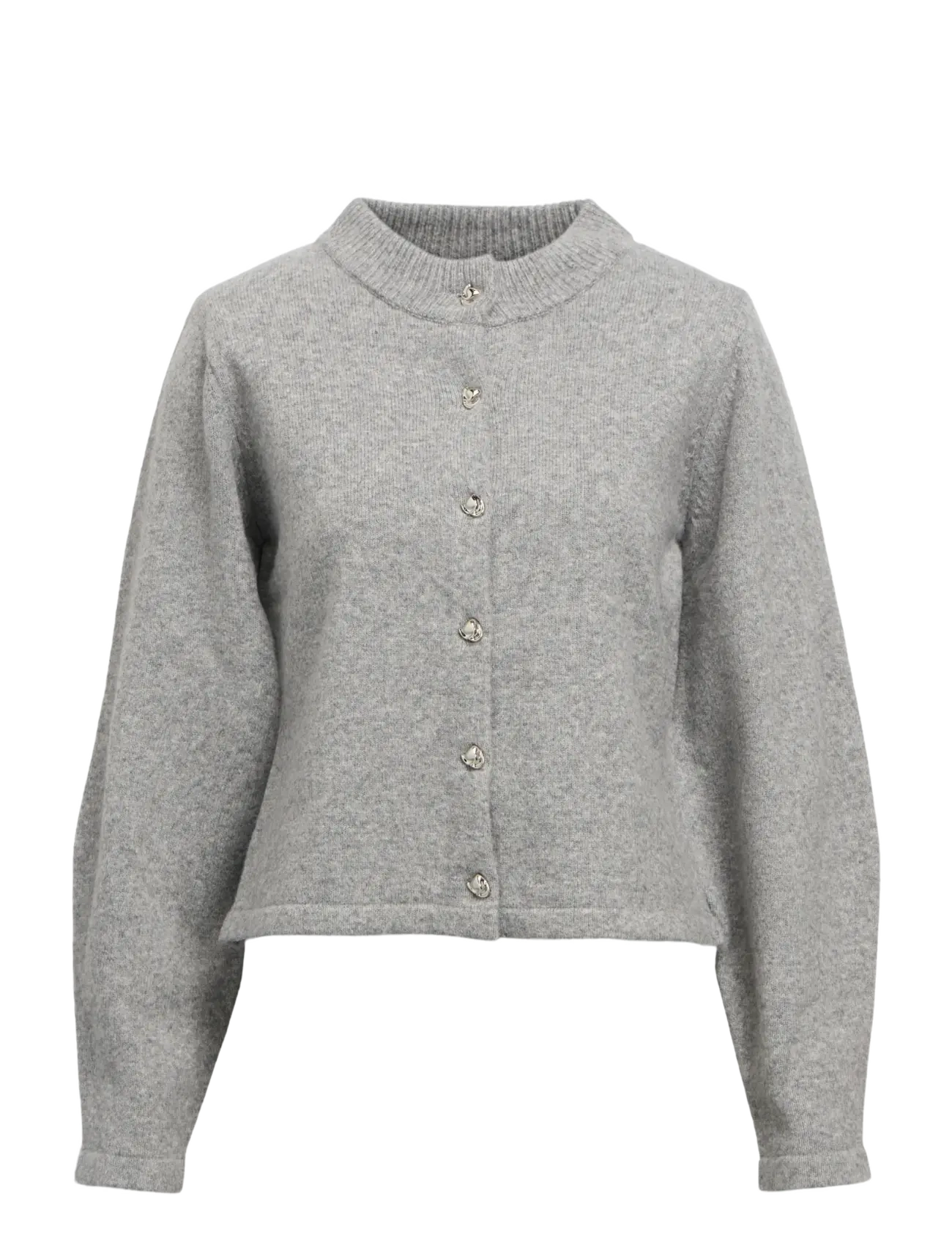Object OBJZARI L/S RE KNIT CARDIGAN 142 - Kudumid - MEDIUM GREY MELANGE / grey