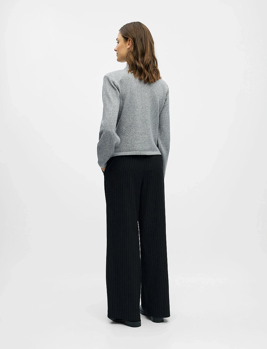Object - OBJZARI L/S RE KNIT CARDIGAN 142 - strickjacken - medium grey melange - 2