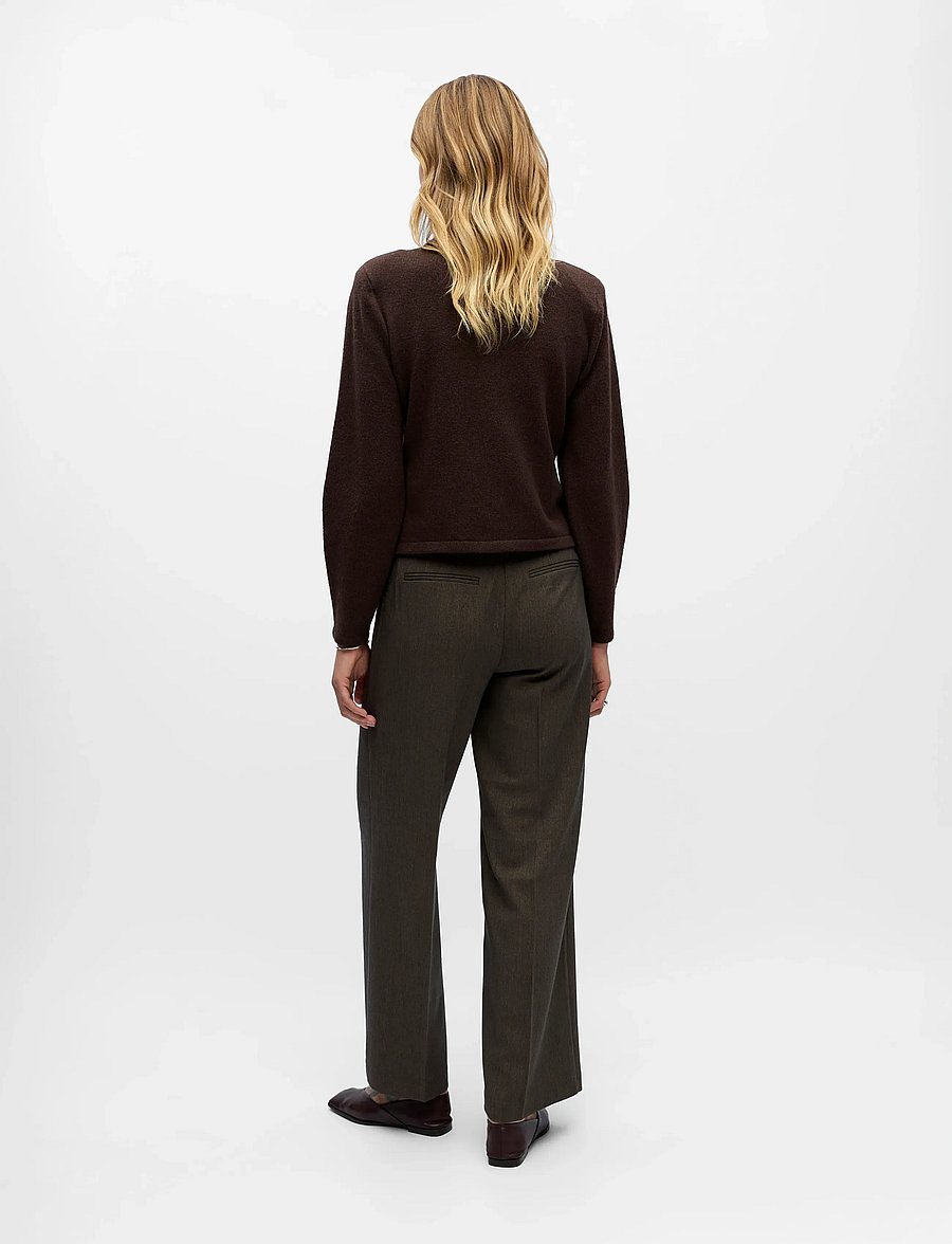 Object - OBJZARI L/S RE KNIT CARDIGAN 142 - cardigans - seal brown - 2