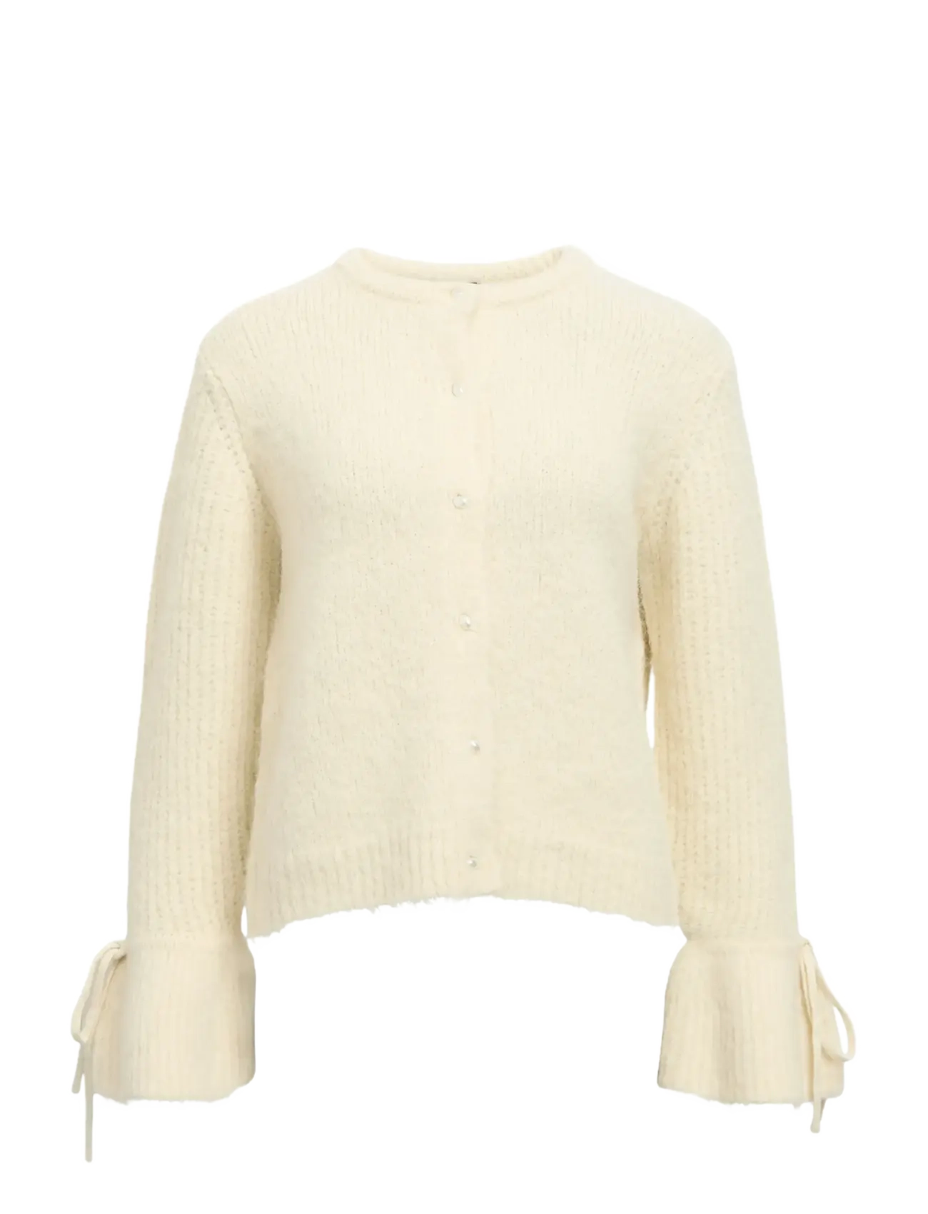Object OBJSALIKA L/S RE KNIT CARDIGAN 142 - Cardigans - WHITE SAND / cream