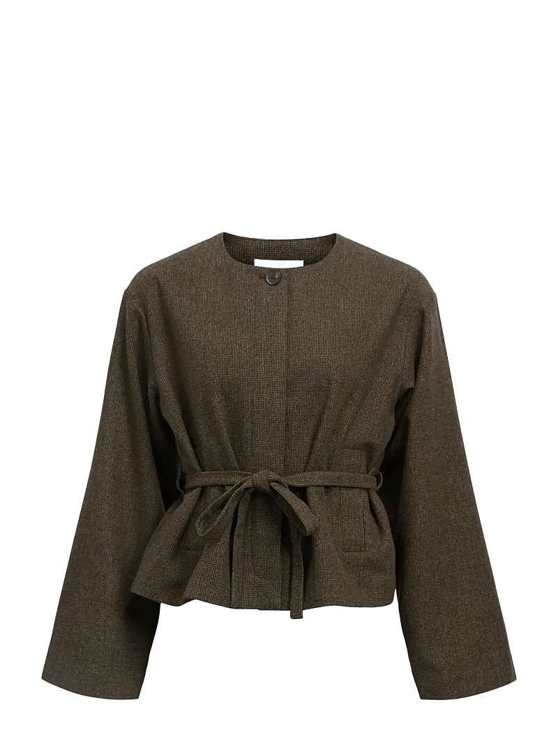 Object - OBJDARLA LO SHORT JACKET 142 - vinterjackor - seal brown - 1