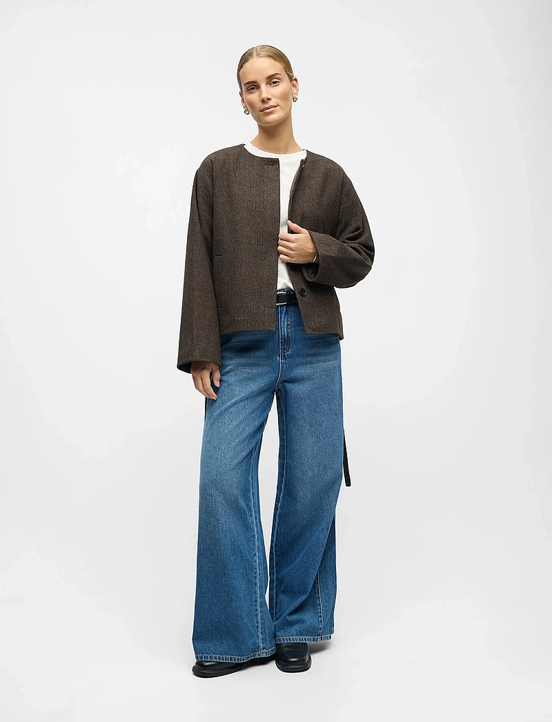 Object - OBJDARLA LO SHORT JACKET 142 - vinterjackor - seal brown - 4