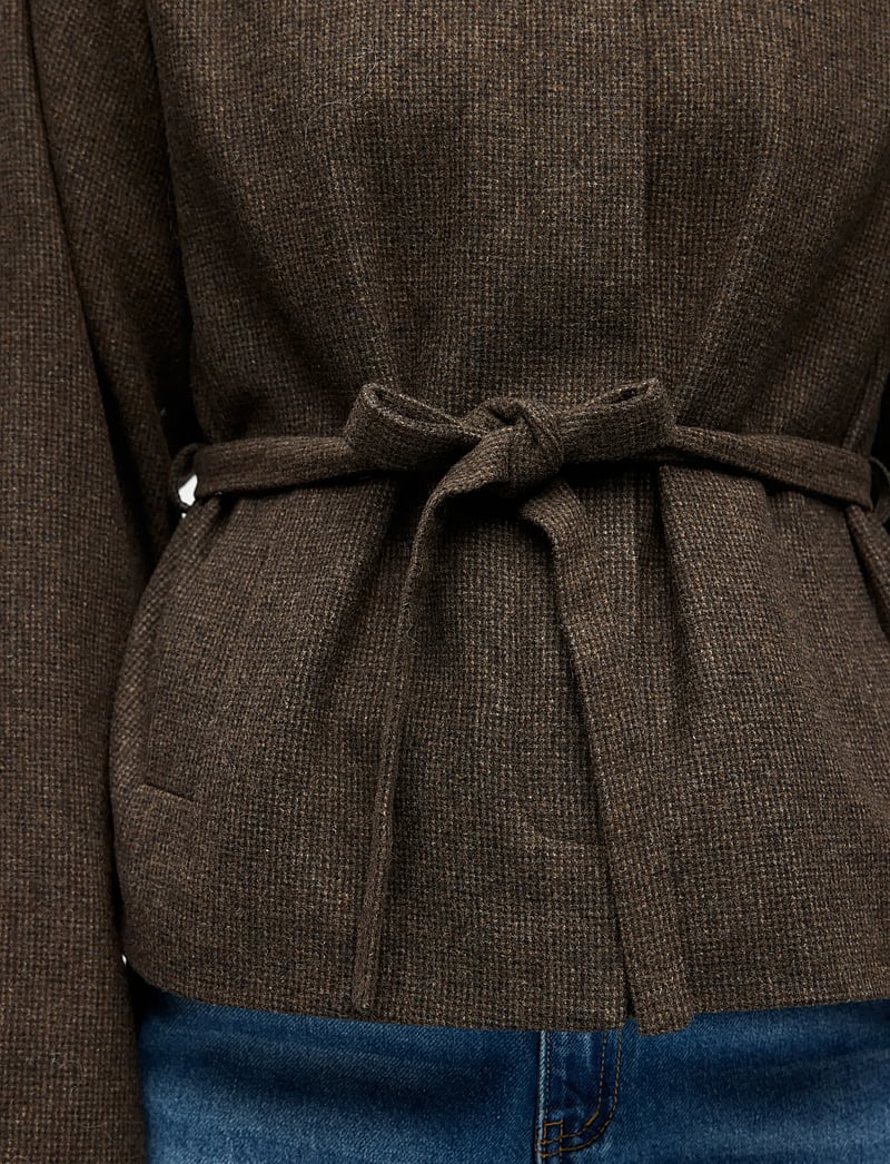 Object - OBJDARLA LO SHORT JACKET 142 - vinterjackor - seal brown - 5