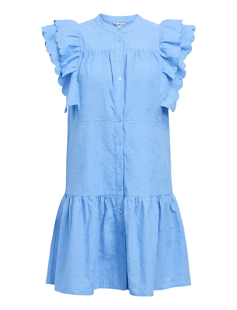 Object - OBJILLY HOPE S/S SHORT DRESS E HS 25 - hemdkleider - cornflower blue - 1