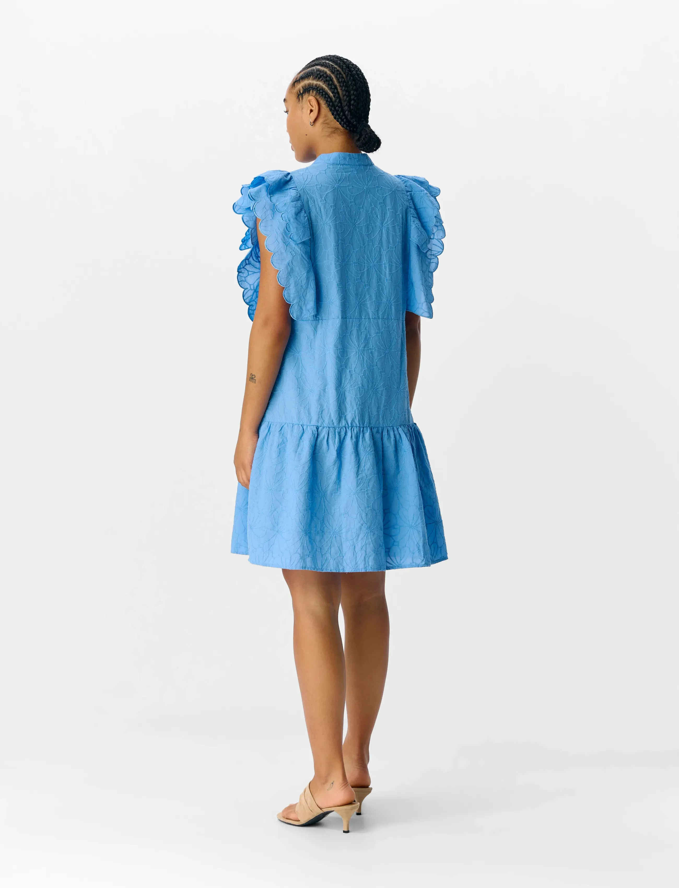 Object - OBJILLY HOPE S/S SHORT  DRESS E HS 25 - short dresses - cornflower blue - 2