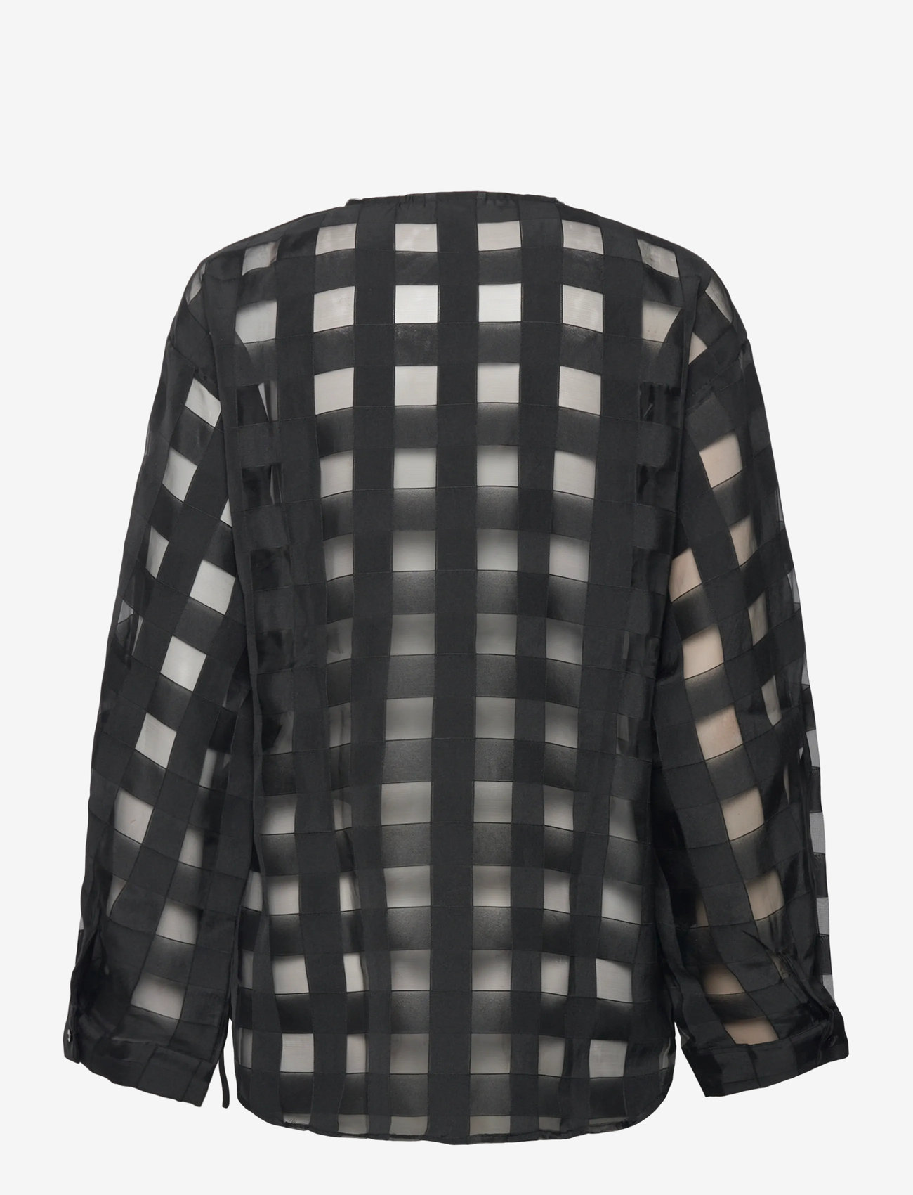 Object - OBJELMA L/S LO WRAP SHIRT 142 - pikkade varrukatega pluusid - black - 1