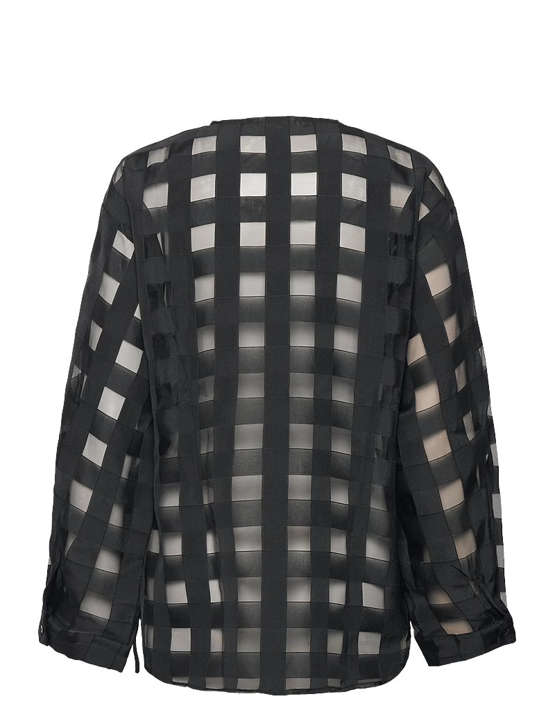 Object - OBJELMA L/S LO WRAP SHIRT 142 - pikkade varrukatega pluusid - black - 1